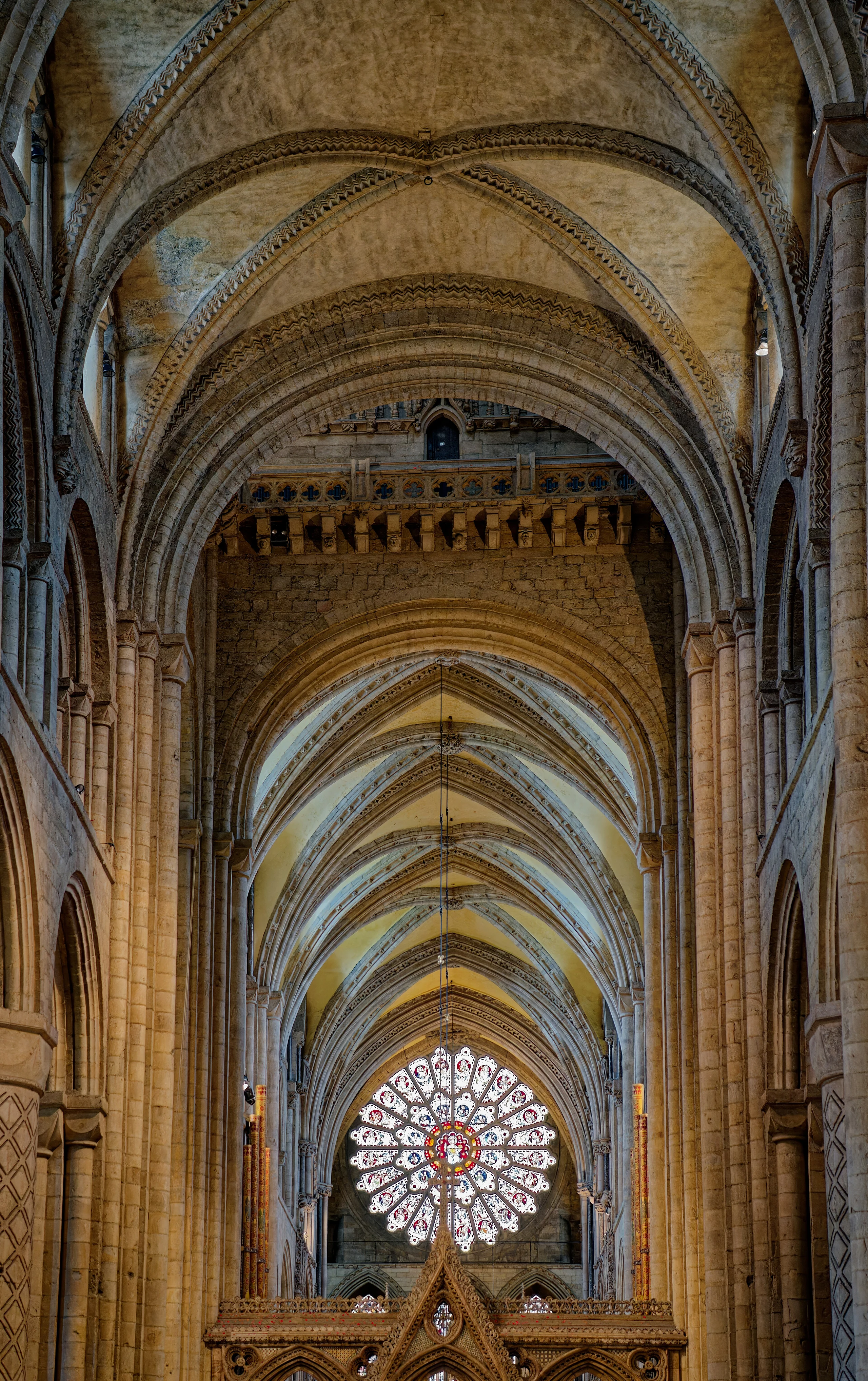 Cathedral Church of Christ, Blessed Mary the Virgin and St Cuthbert of Durham, Interior, Nave and Choir, looking East