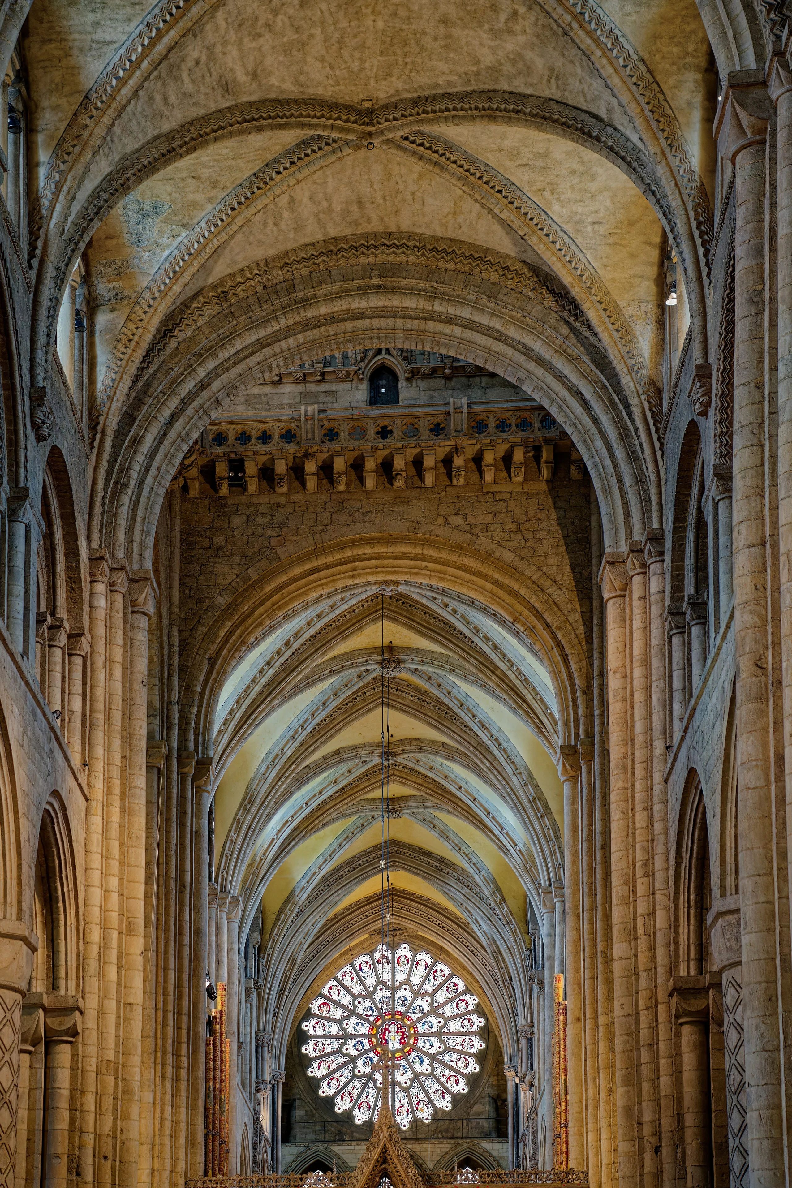 Cathedral Church of Christ, Blessed Mary the Virgin and St Cuthbert of Durham, Interior, Nave and Choir, looking East