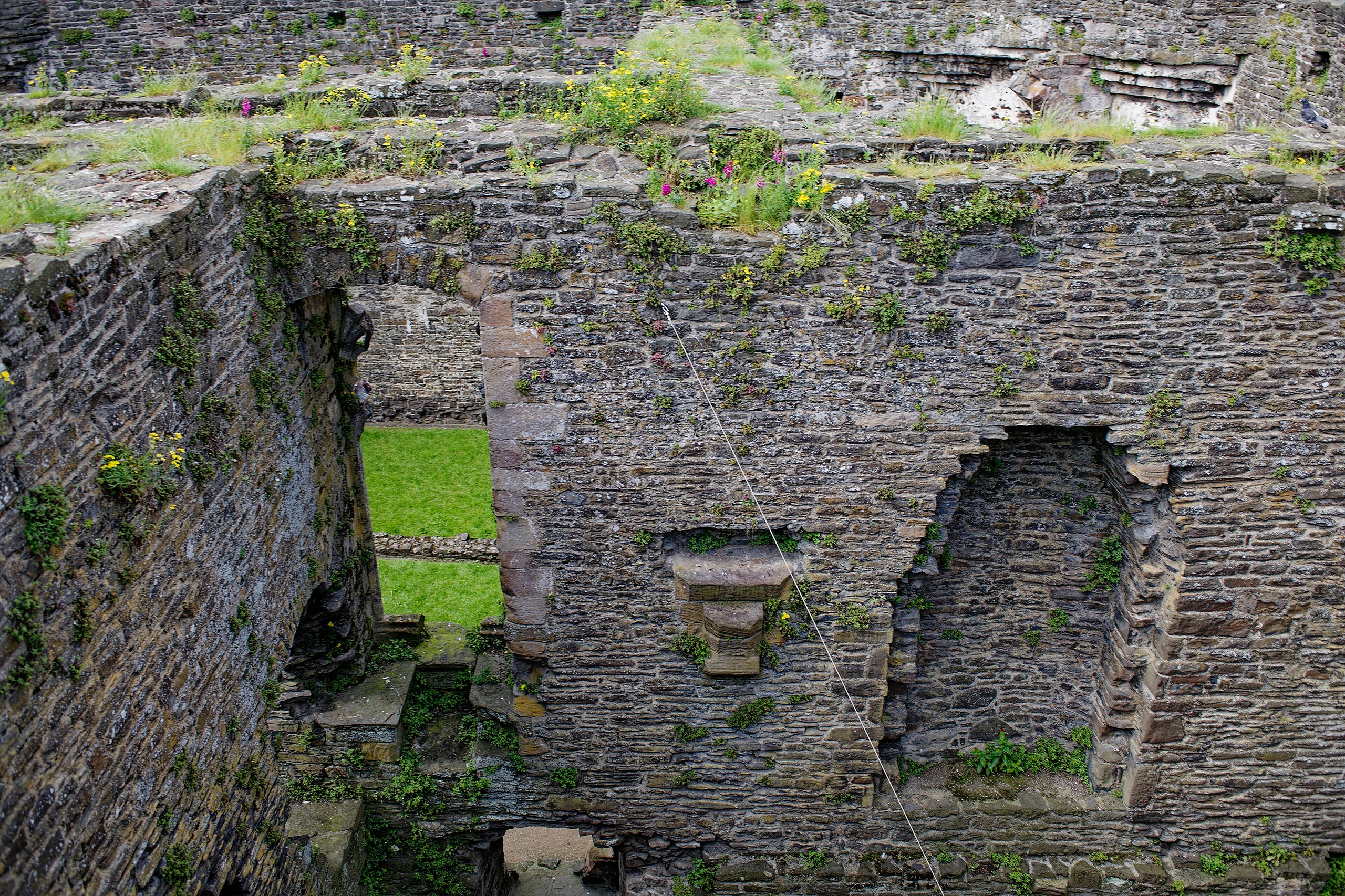 Conwy Castle, Great Hall, seen from top of the walls