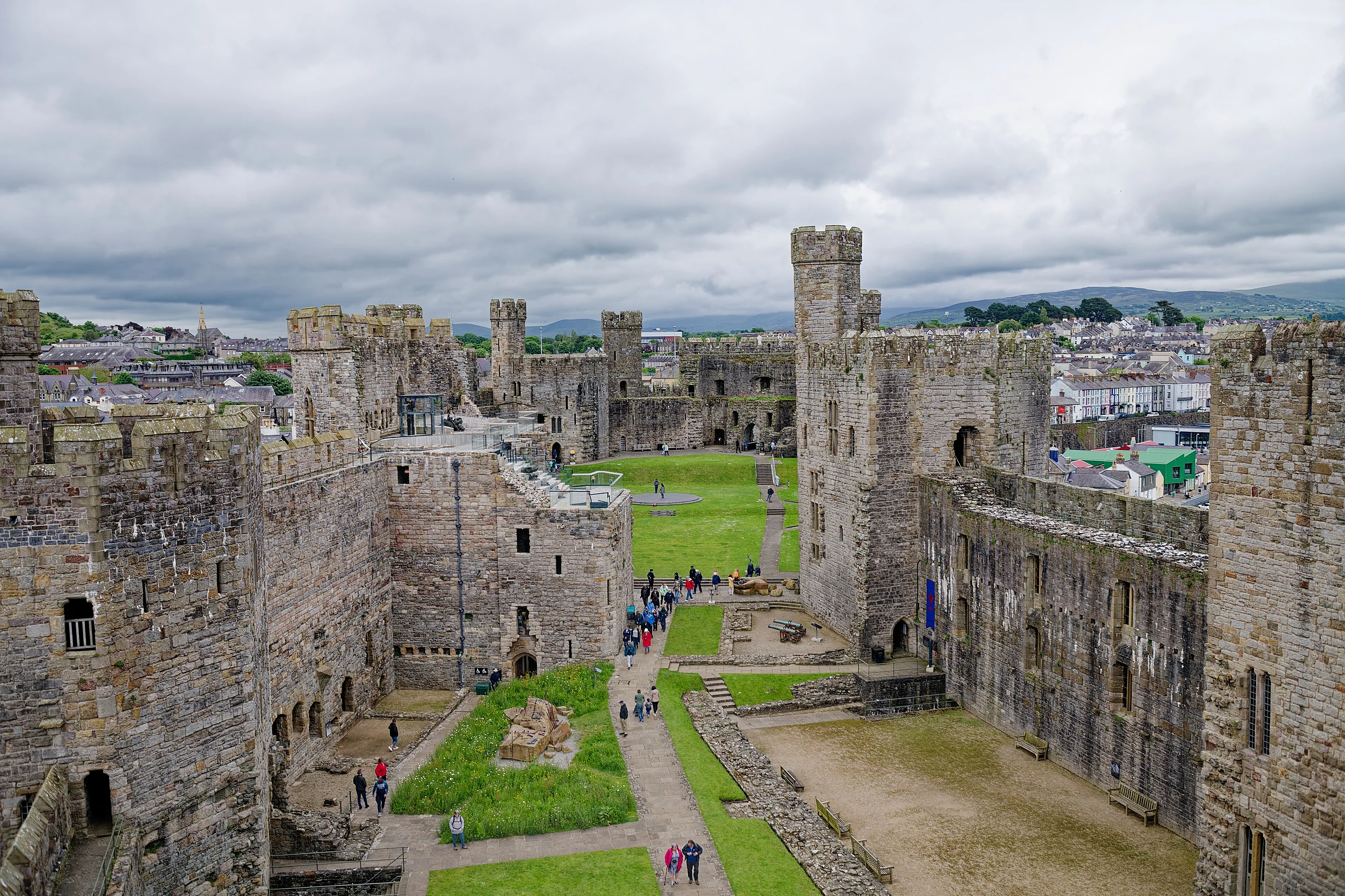 Caernarfon Castle, seen from the Eagle Tower