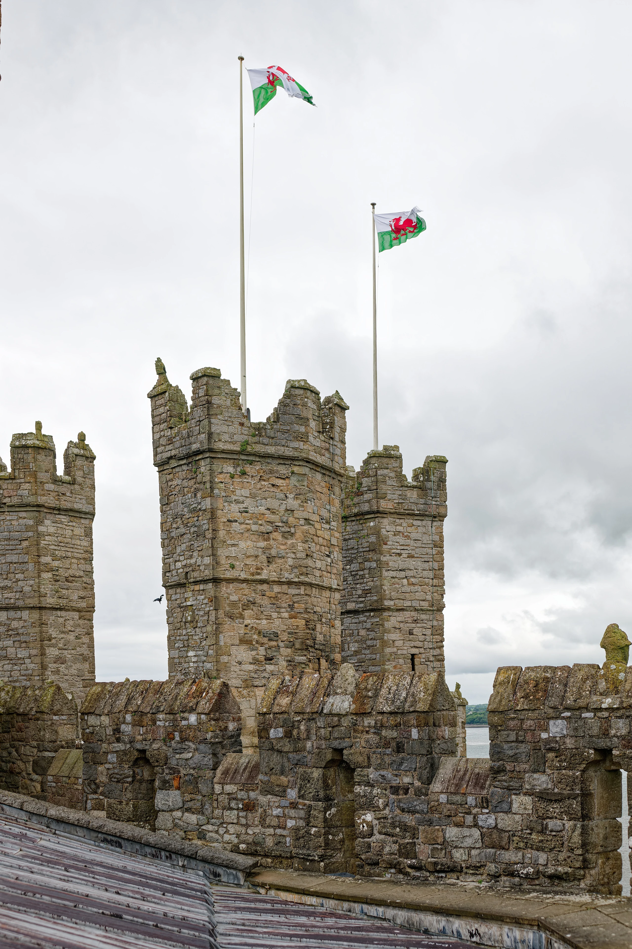 Caernarfon Castle, Eagle Tower seen from the Queen's Tower