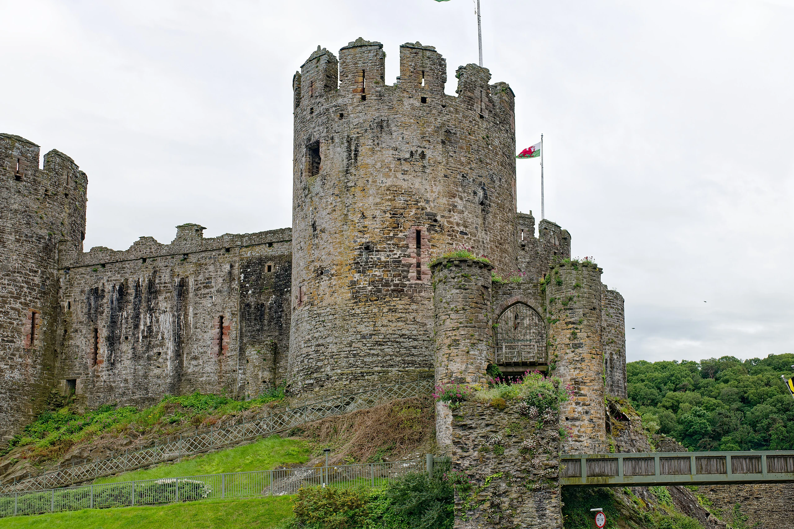 Conwy Castle, North-West Tower, Main Gate, seen from the North