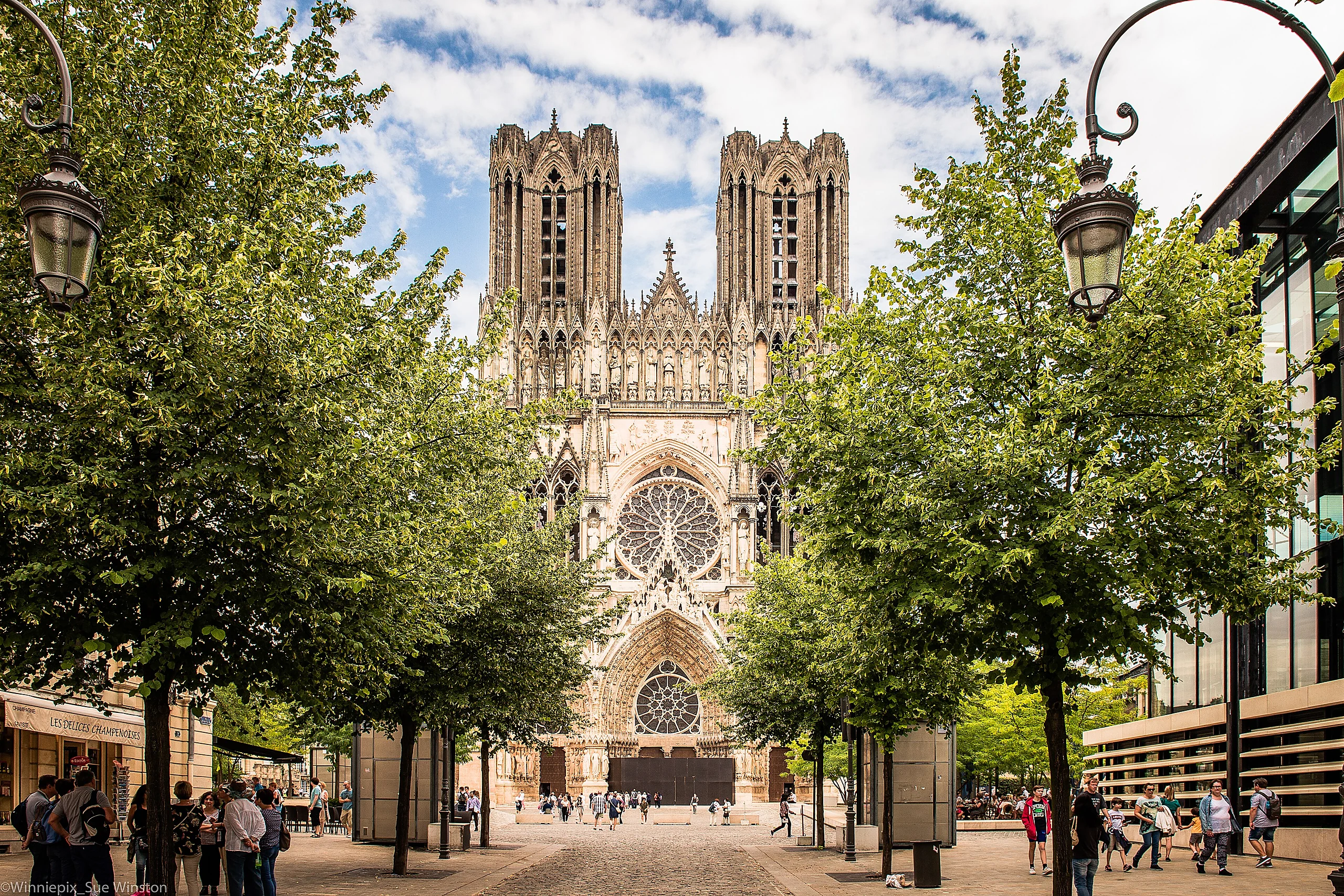 The approach to Reims Cathedral