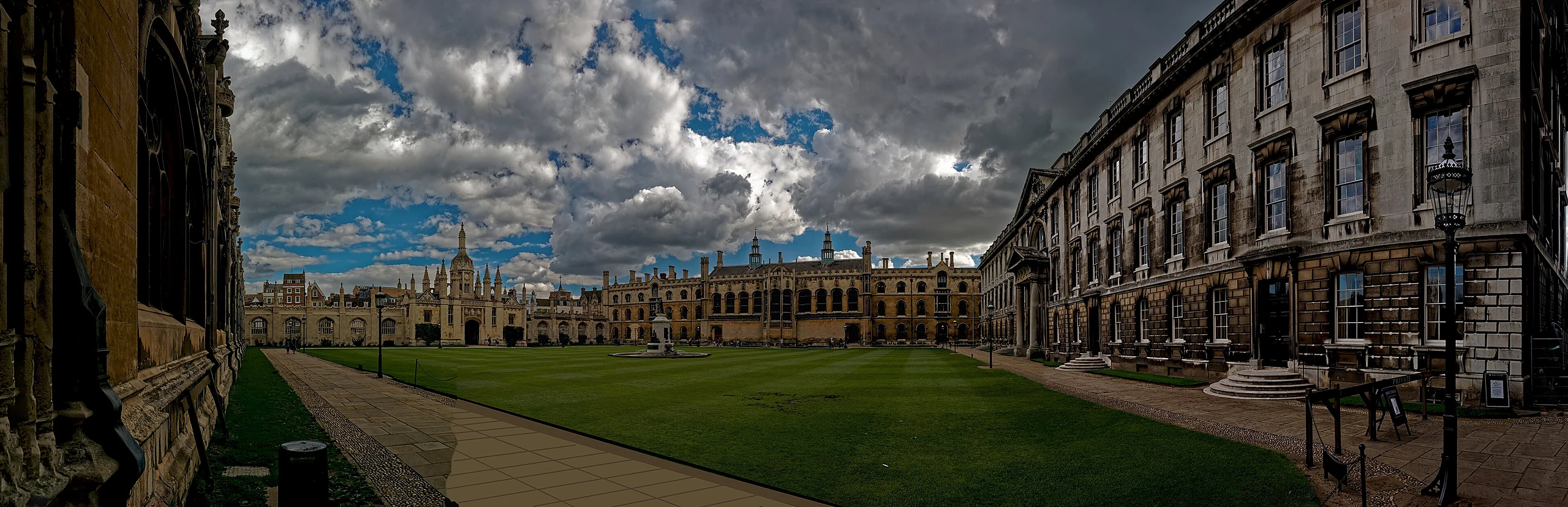 Cambridge - King's College, founded in 1441 - Front Court - ICE Photocompilation Viewing from East to SSW