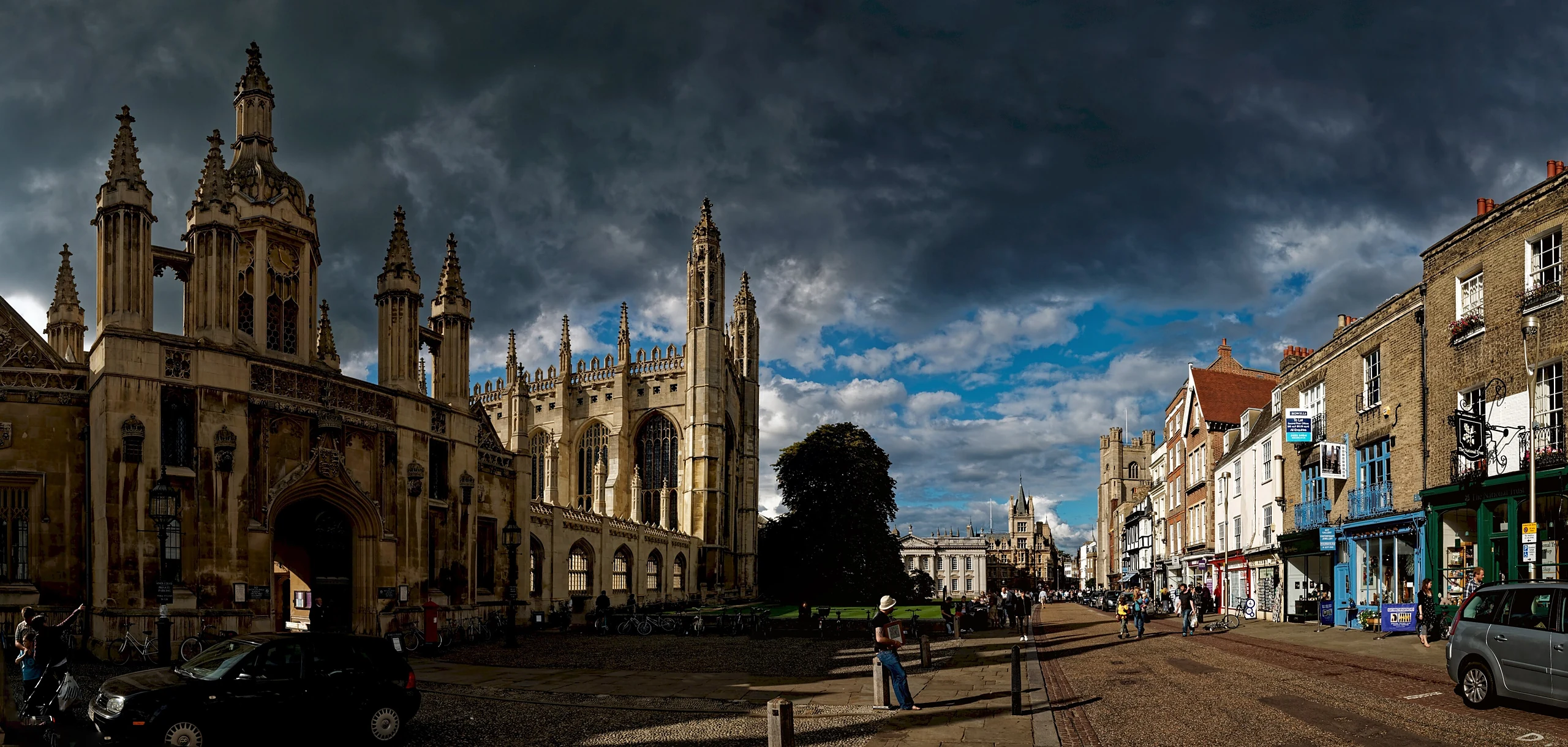 Cambridge - King's Parade - ICE Photocompilation Viewing from West to NE on King's College