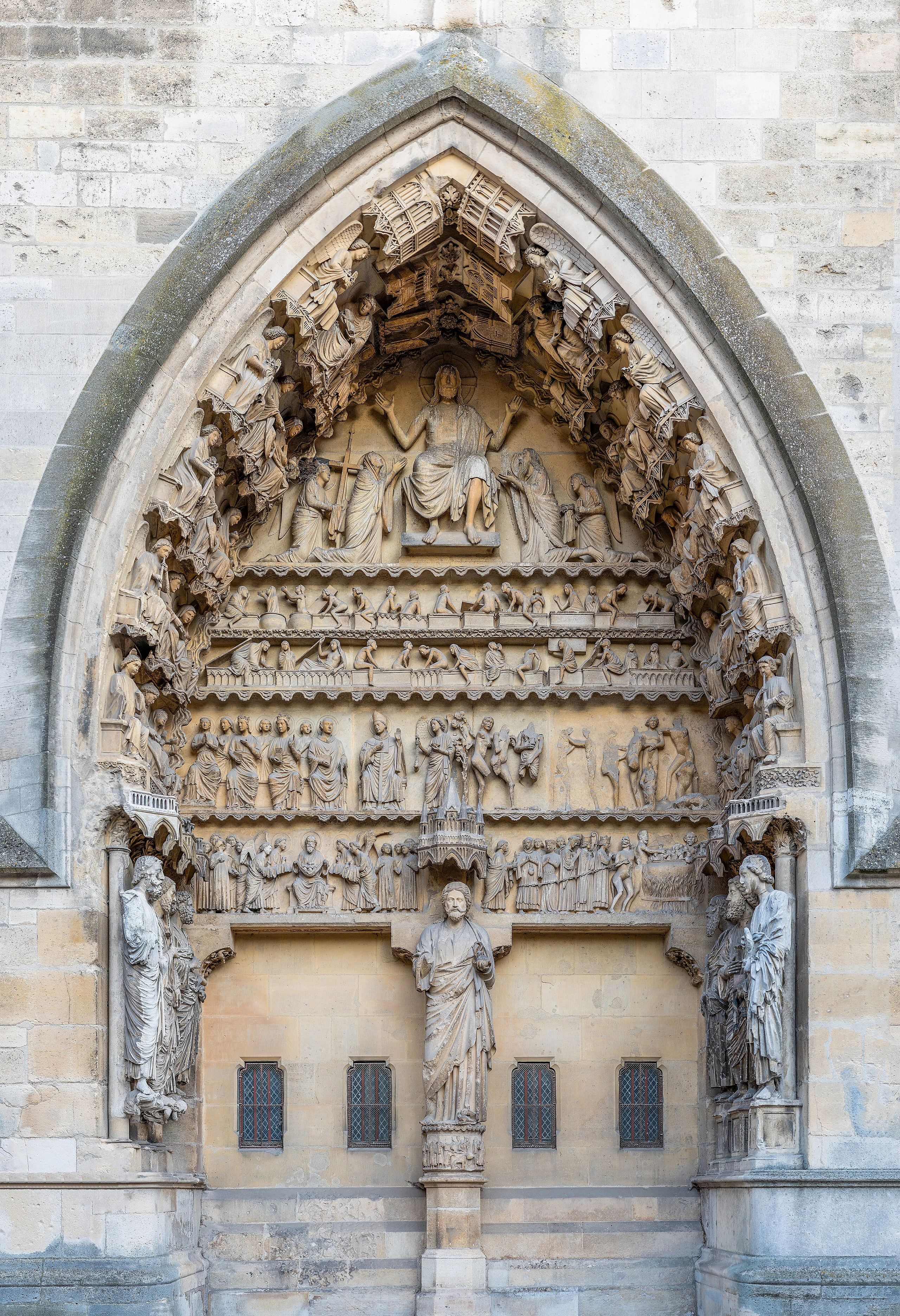 Portail du Jugement Dernier. Reims, Cathédrale Notre-Dame, croisillon nord du transept nord (Autour de 1230)