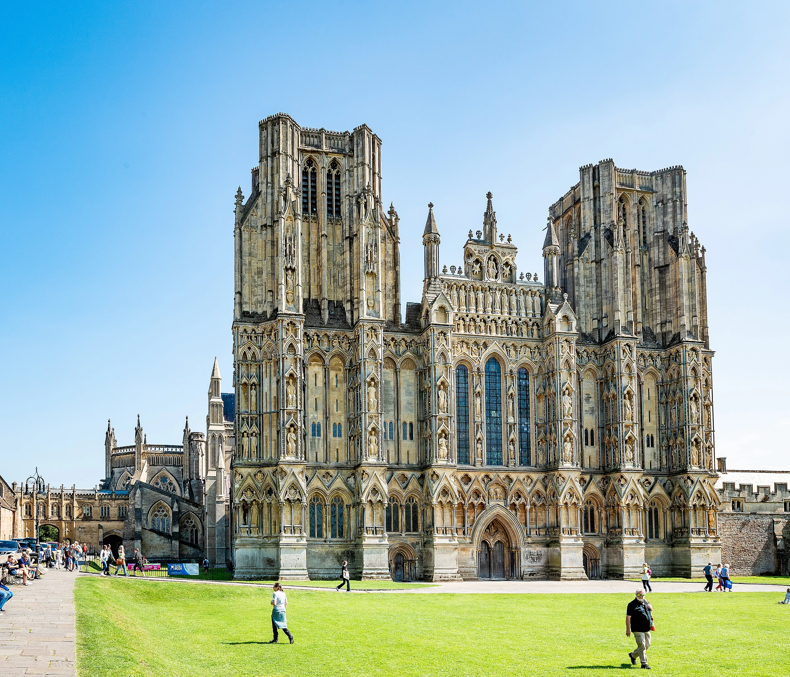 Wells Cathedral, west-front, viewed from slightly north of west