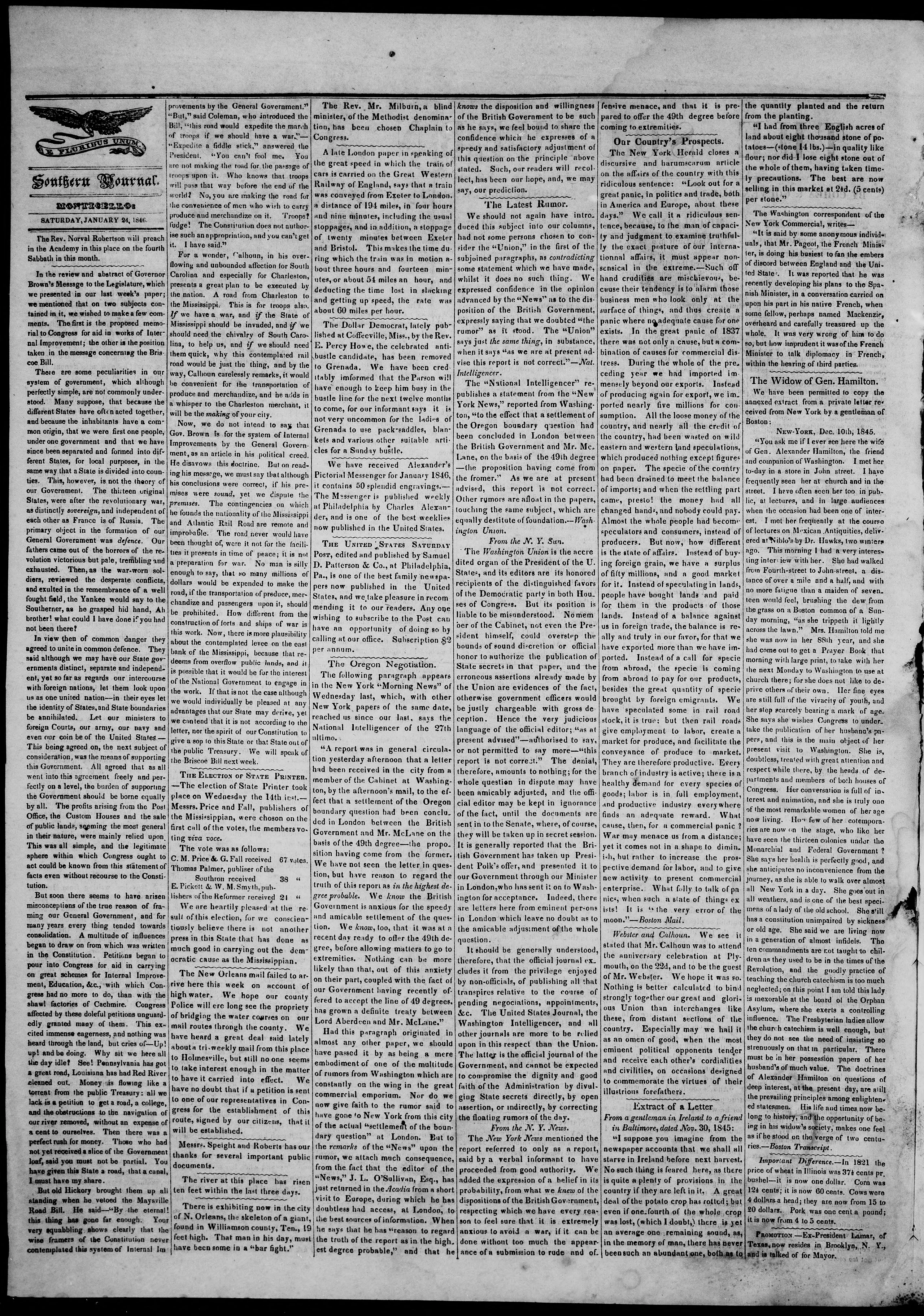 Image 2 of The Southern journal (Monticello, Miss.), January 24, 1846