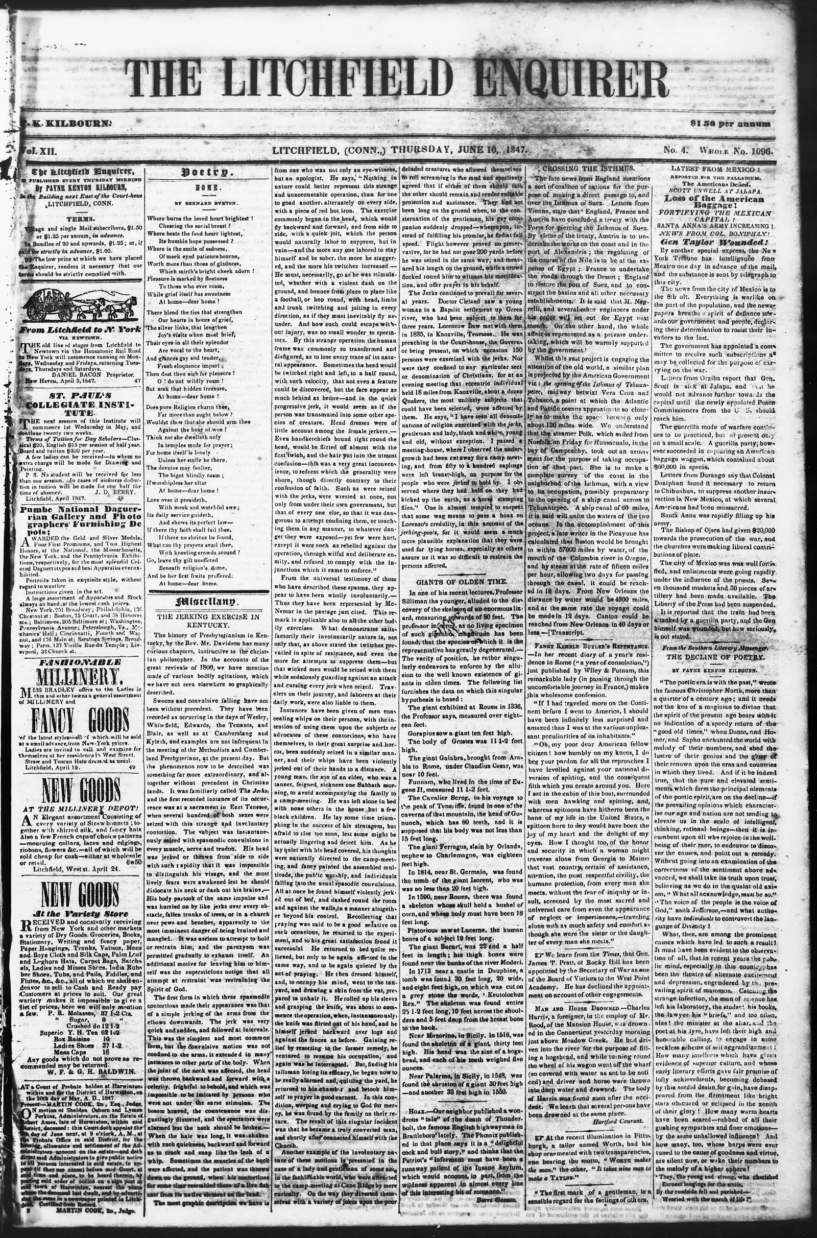 Image 1 of Litchfield enquirer (Litchfield, Conn.), June 10, 1847