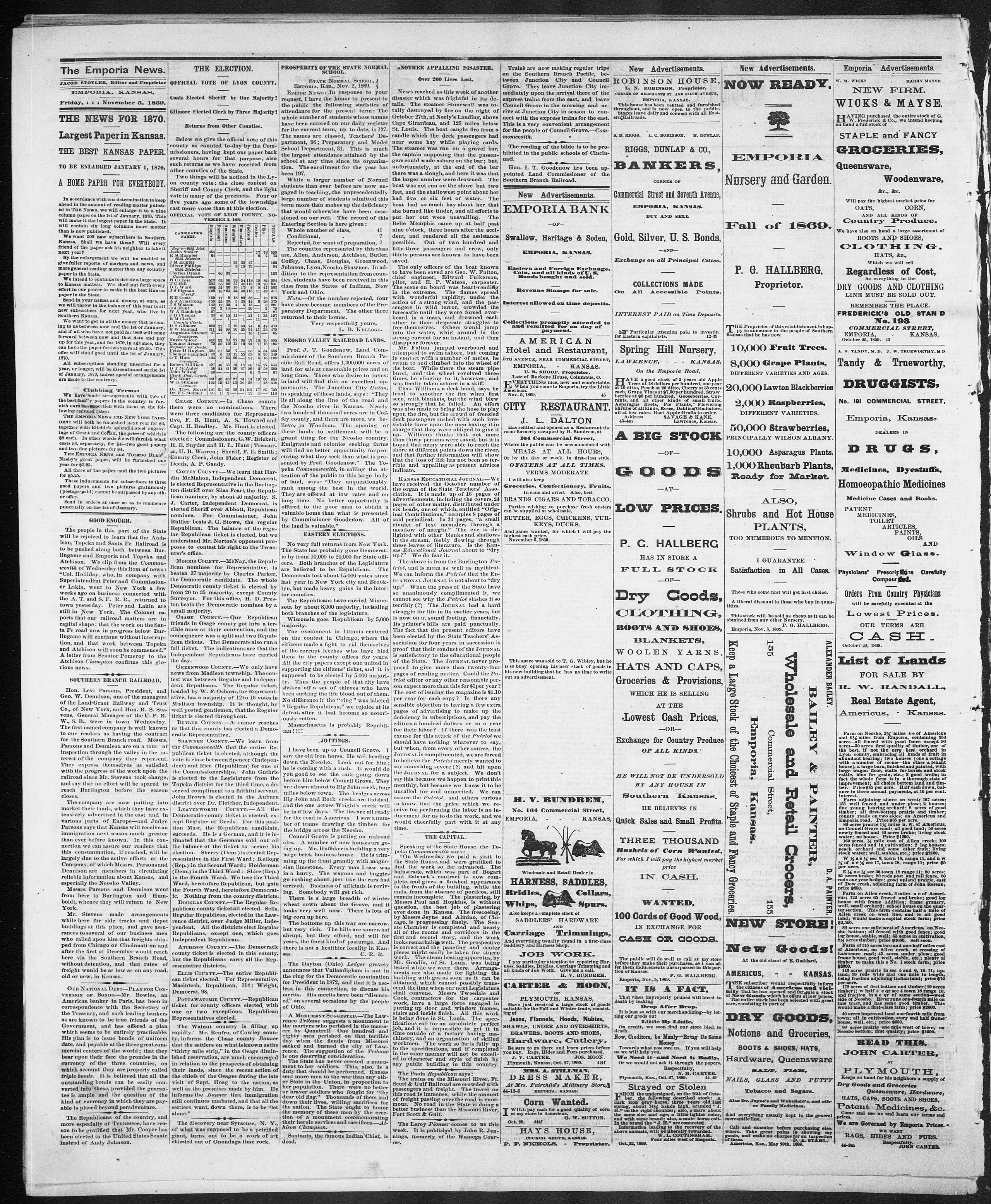 Image 2 of The Emporia news (Emporia, Kan.), November 5, 1869
