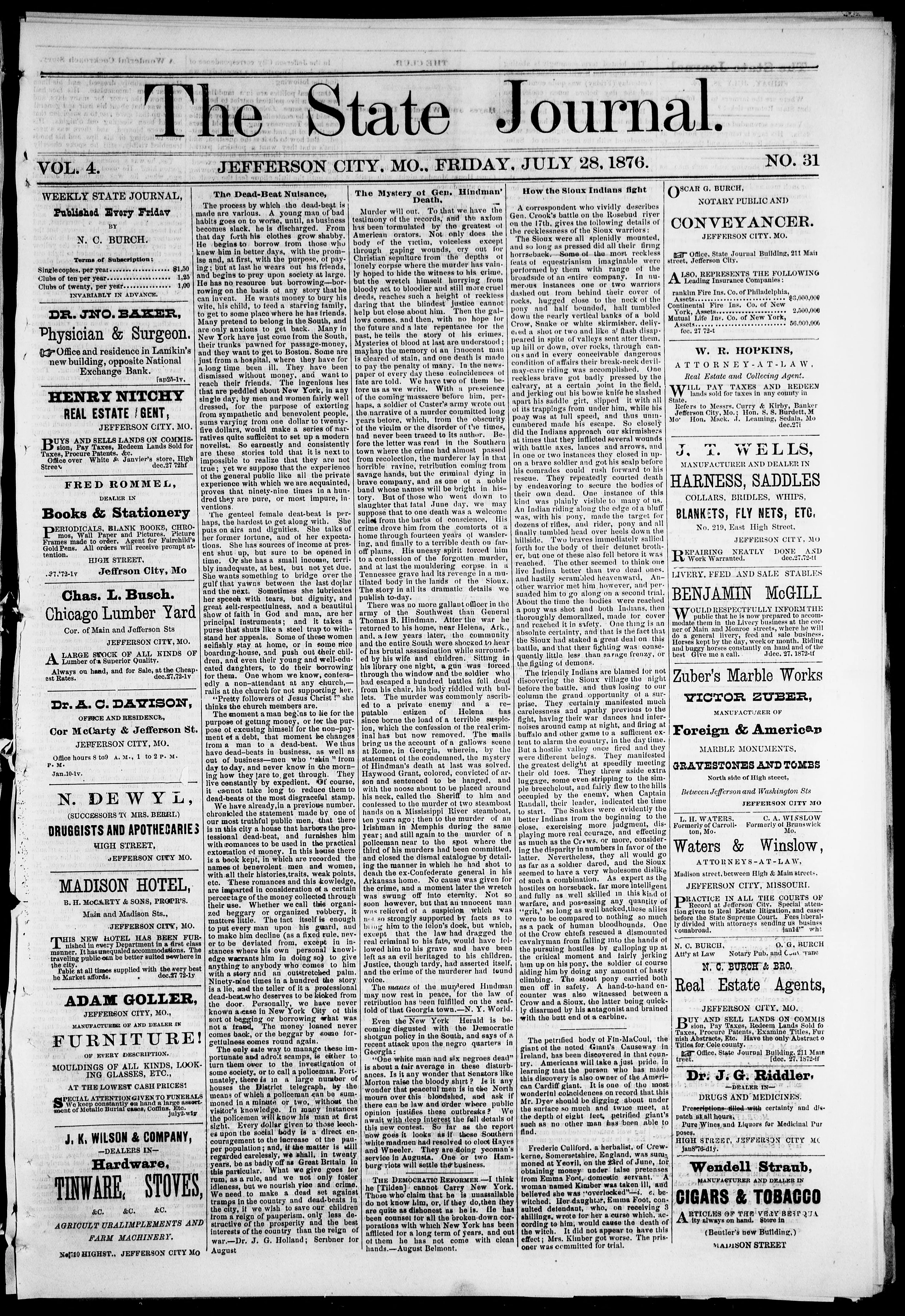 Image 1 of The state journal (Jefferson City, Mo.), July 28, 1876