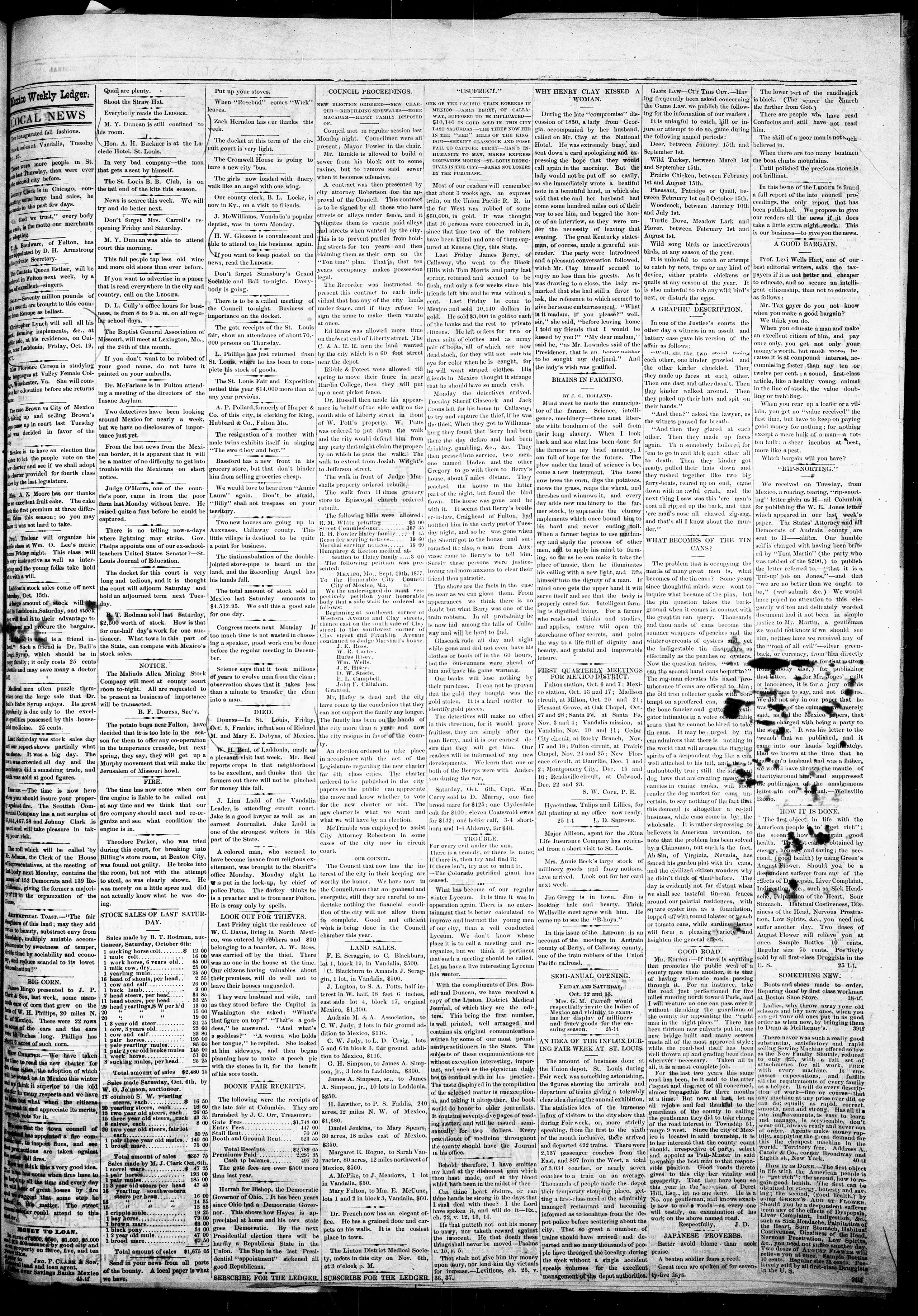 Image 3 of Mexico weekly ledger (Mexico, Mo.), October 11, 1877