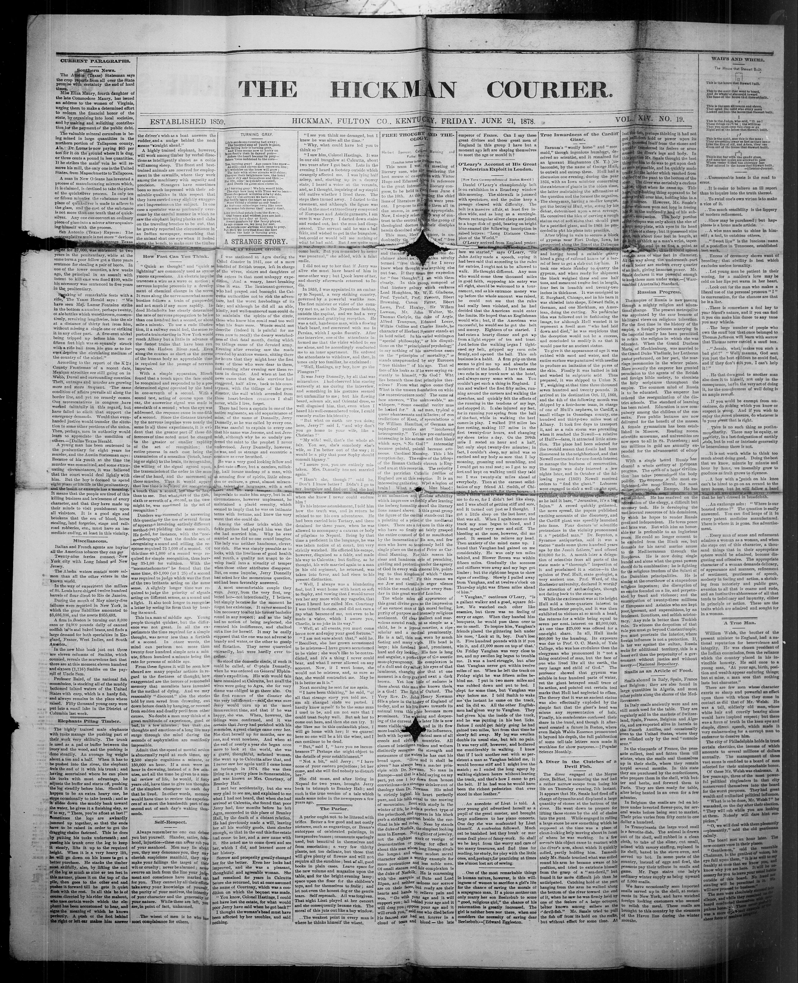 Image 1 of The Hickman courier (Hickman, Ky.), June 21, 1878