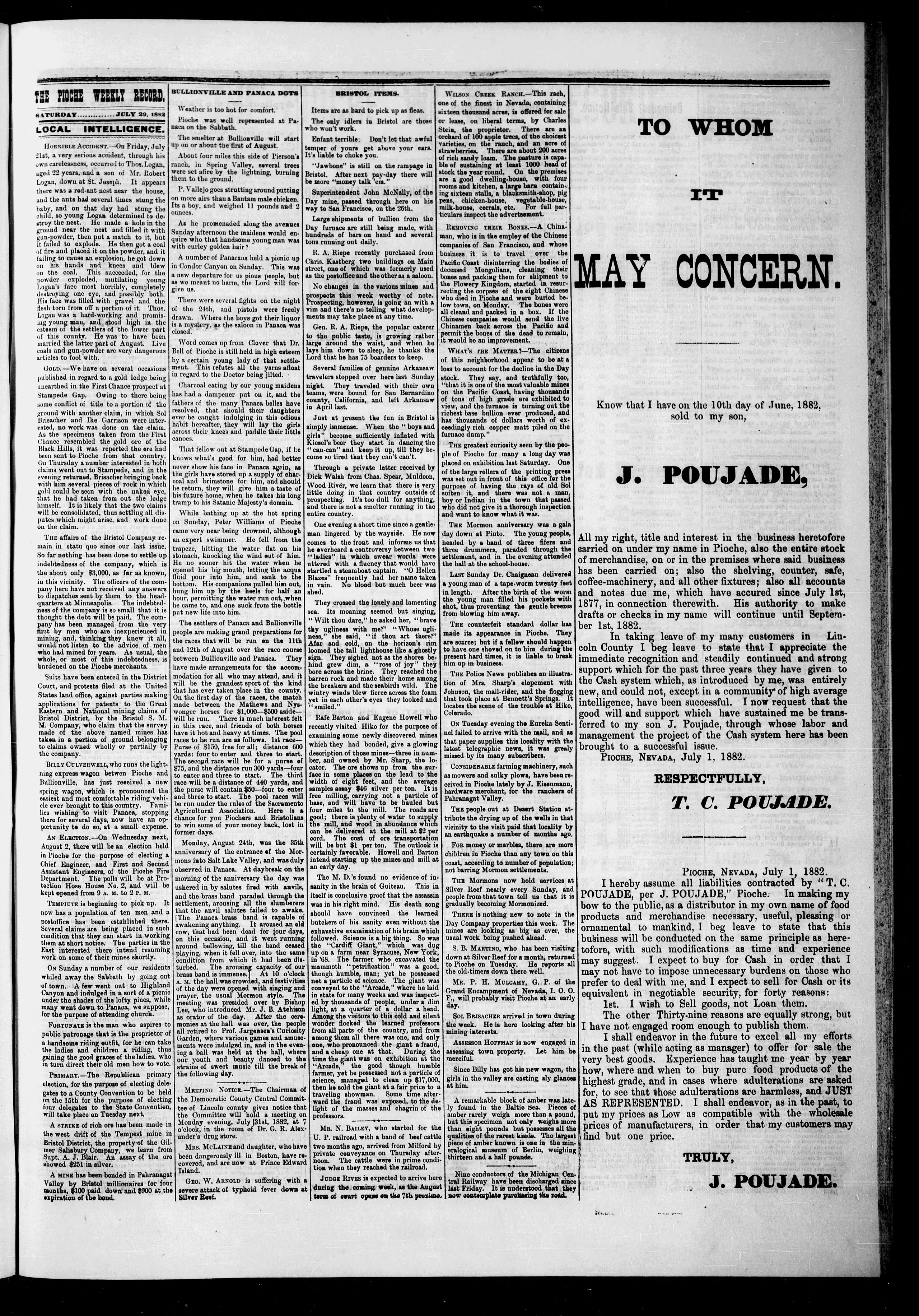 Image 3 of The Pioche weekly record (Pioche, Nev.), July 29, 1882