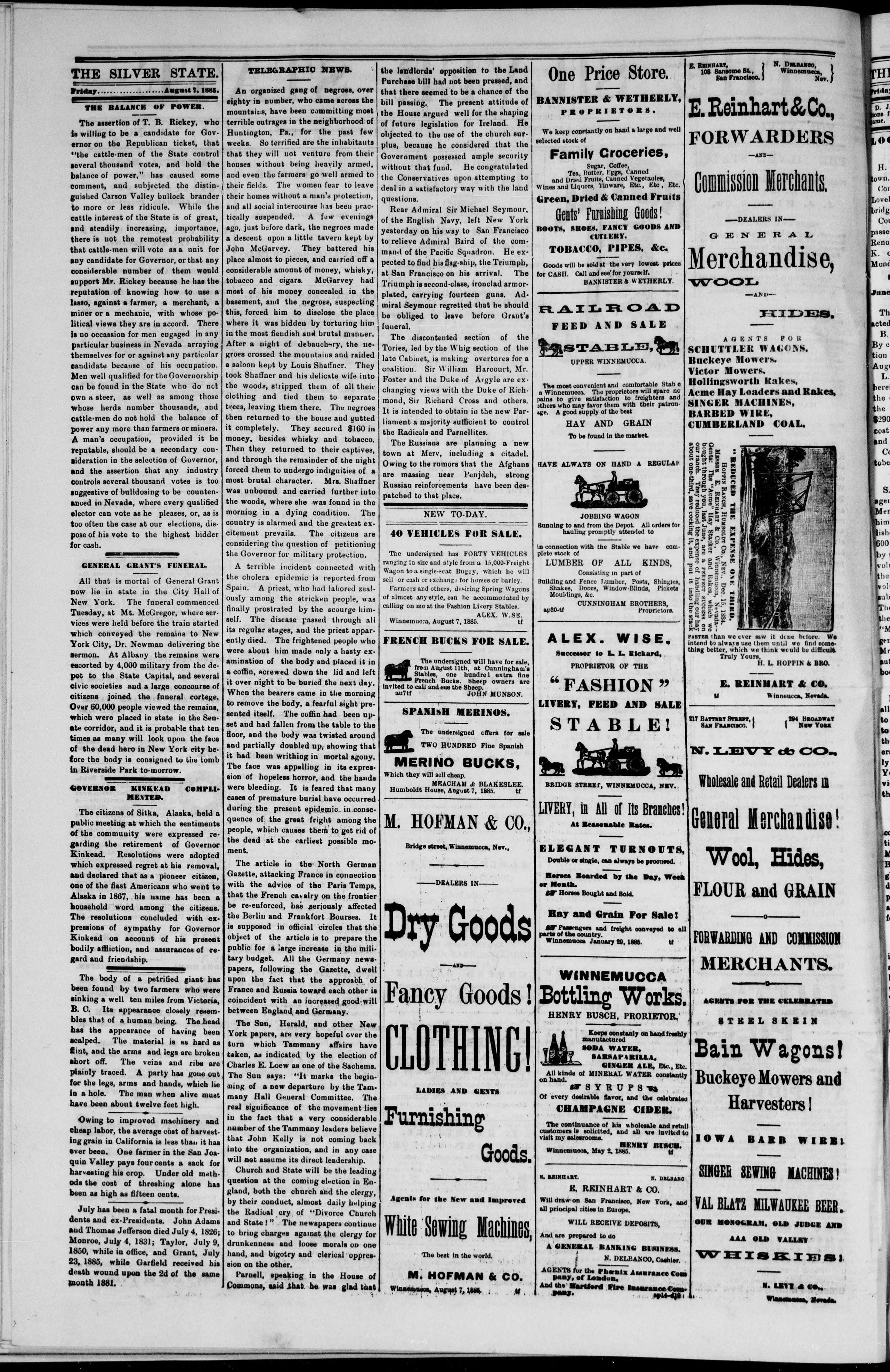 Image 2 of The Silver state (Unionville, Nev.), August 7, 1885