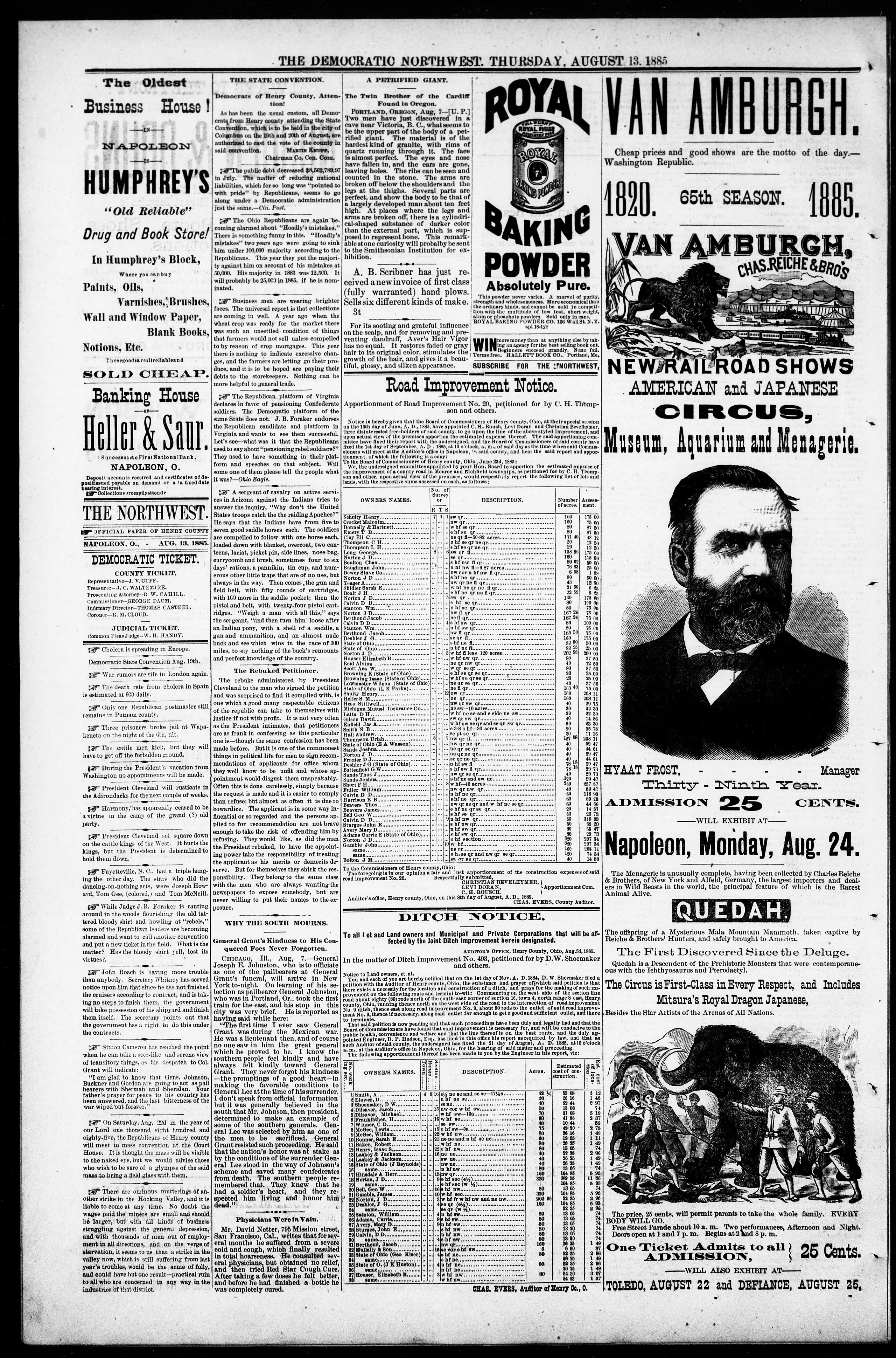 Image 4 of Democratic Northwest (Napoleon, Ohio), August 13, 1885