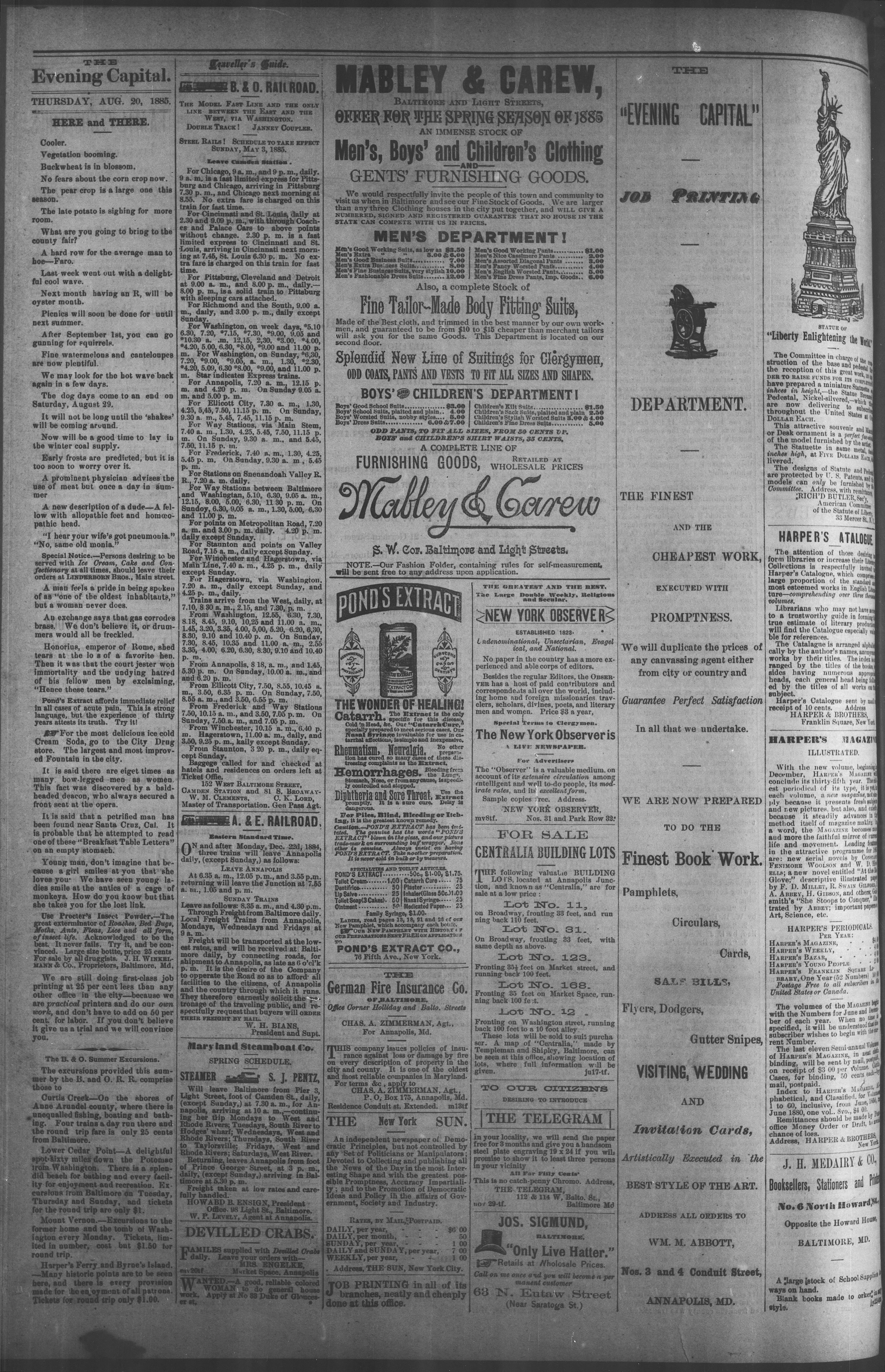 Image 4 of Evening capital (Annapolis, Md.), August 20, 1885