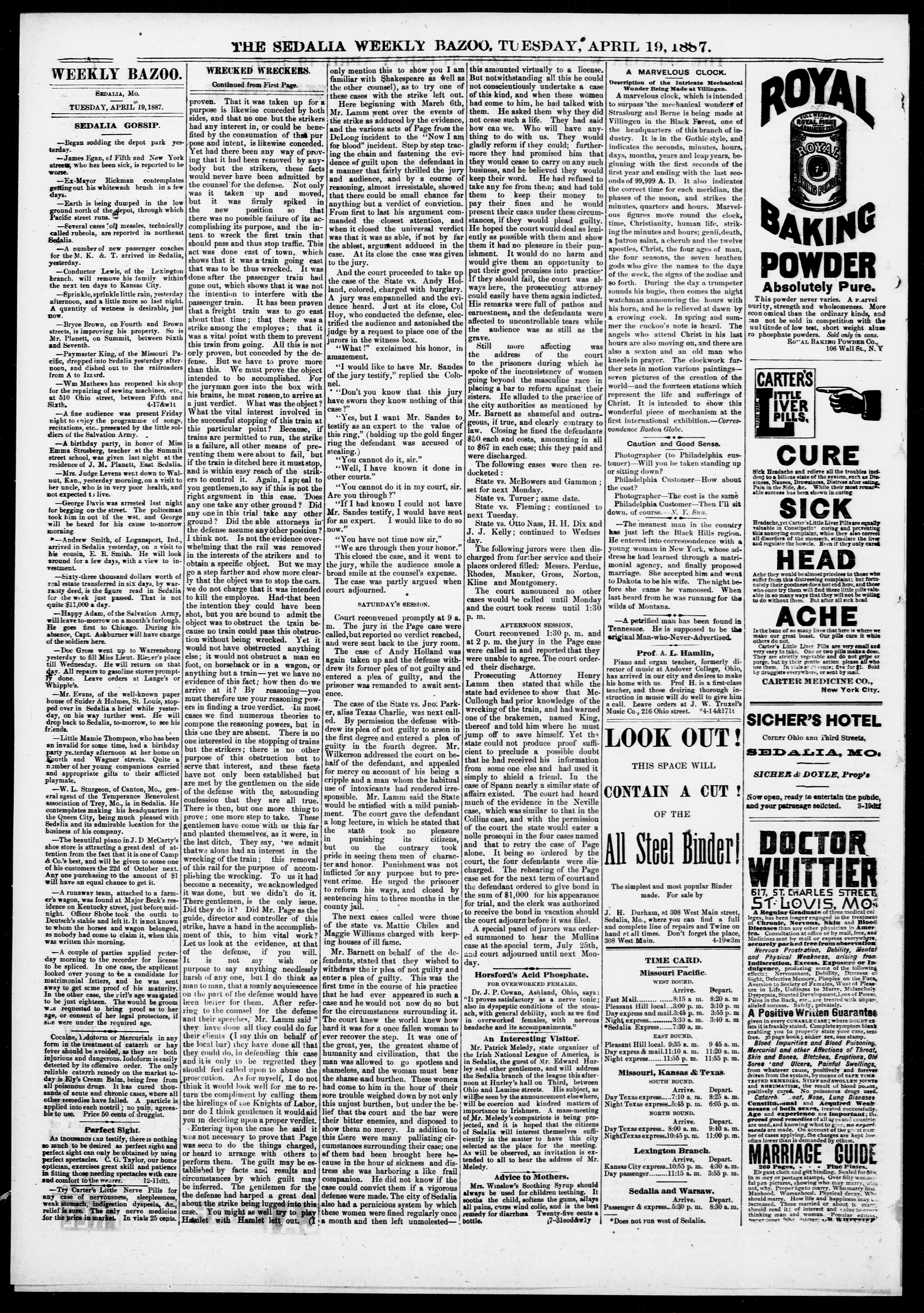 Image 8 of The Sedalia weekly bazoo (Sedalia, Mo.), April 19, 1887