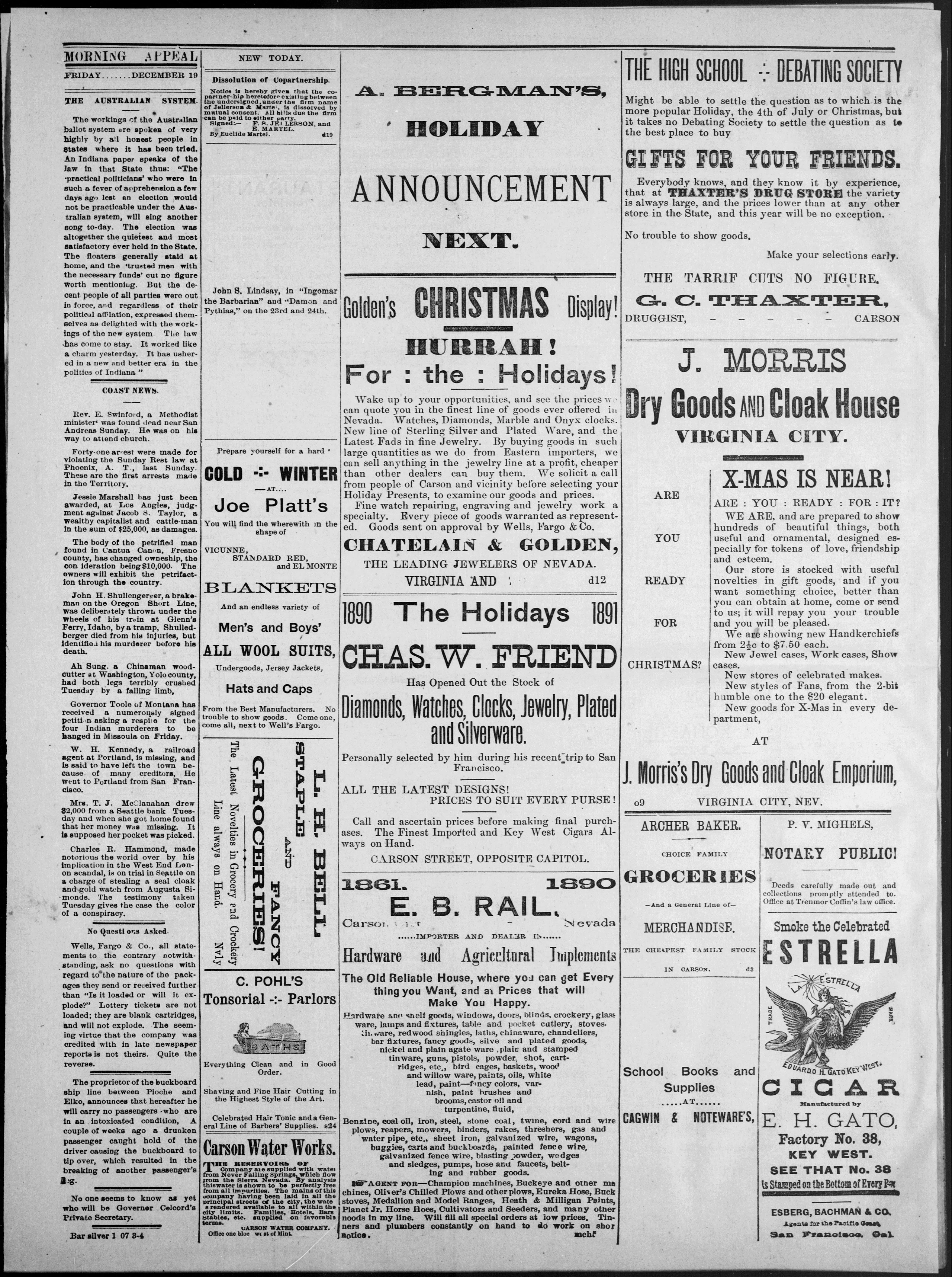 Image 2 of Morning appeal (Carson City, Nev.), December 19, 1890