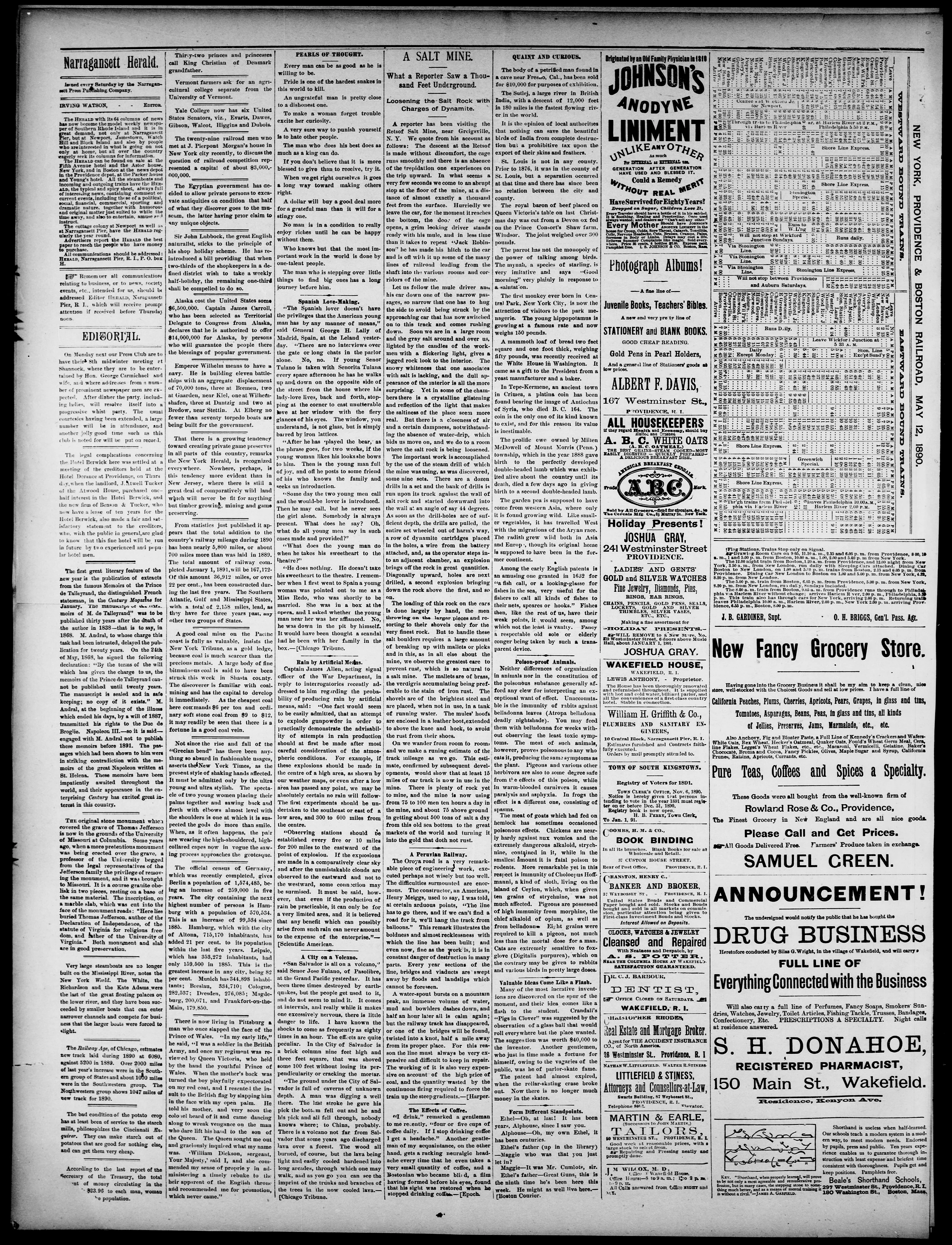 Image 4 of Narragansett herald (Narragansett Pier, R.I.), January 17, 1891
