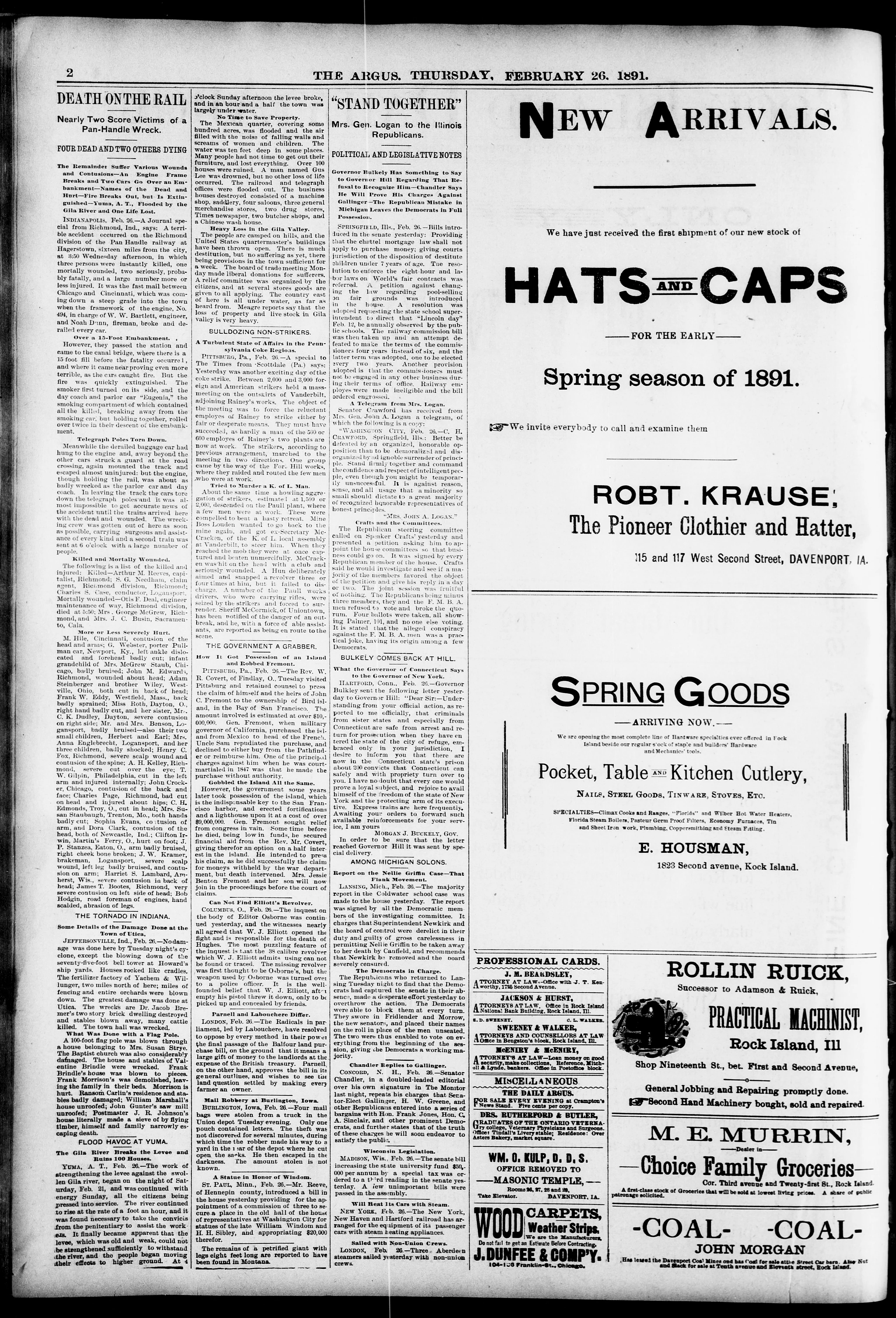 Image 2 of Rock Island daily Argus (Rock Island, Ill.), February 26, 1891