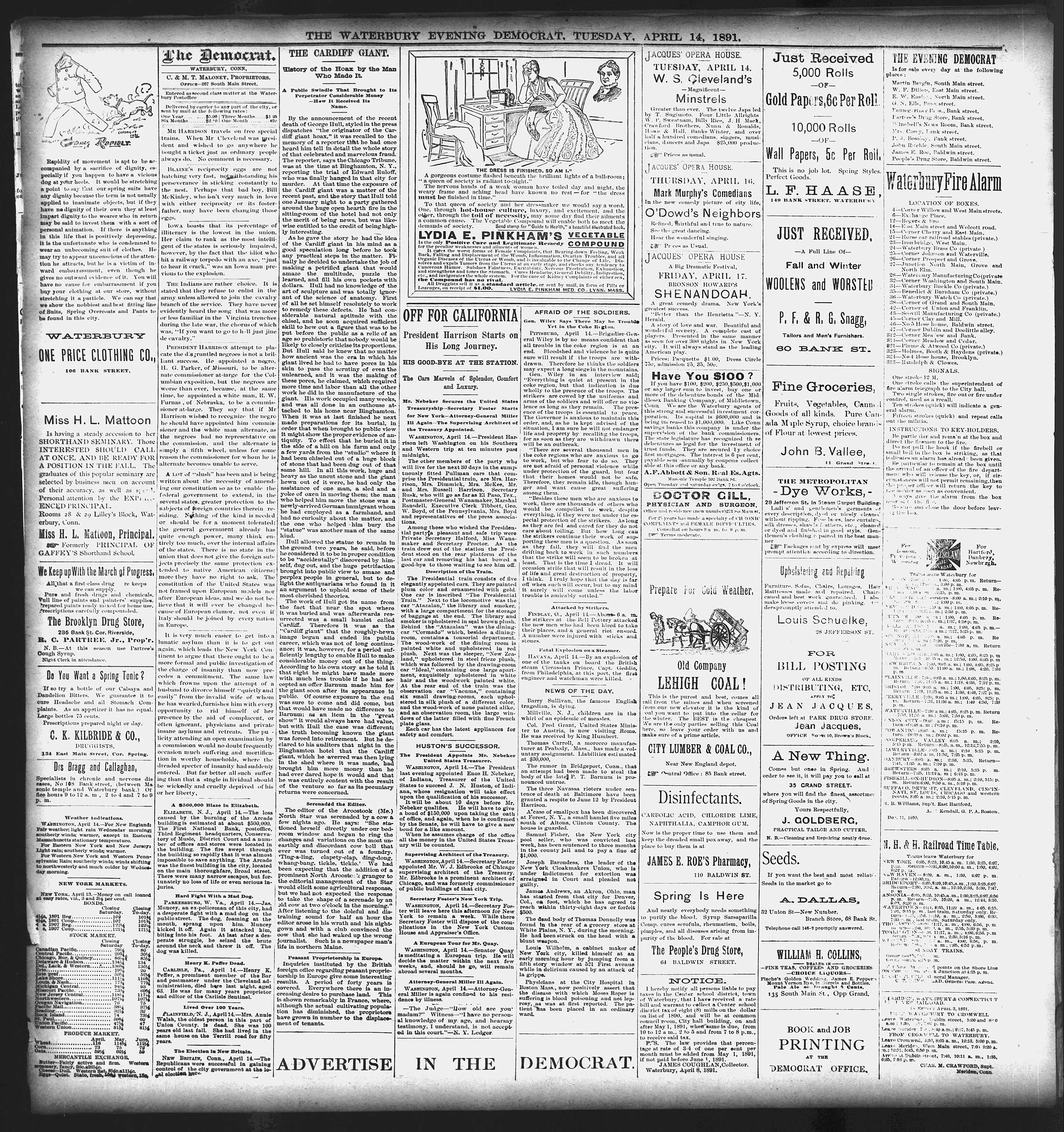 Image 2 of Waterbury evening Democrat (Waterbury, Conn.), April 14, 1891