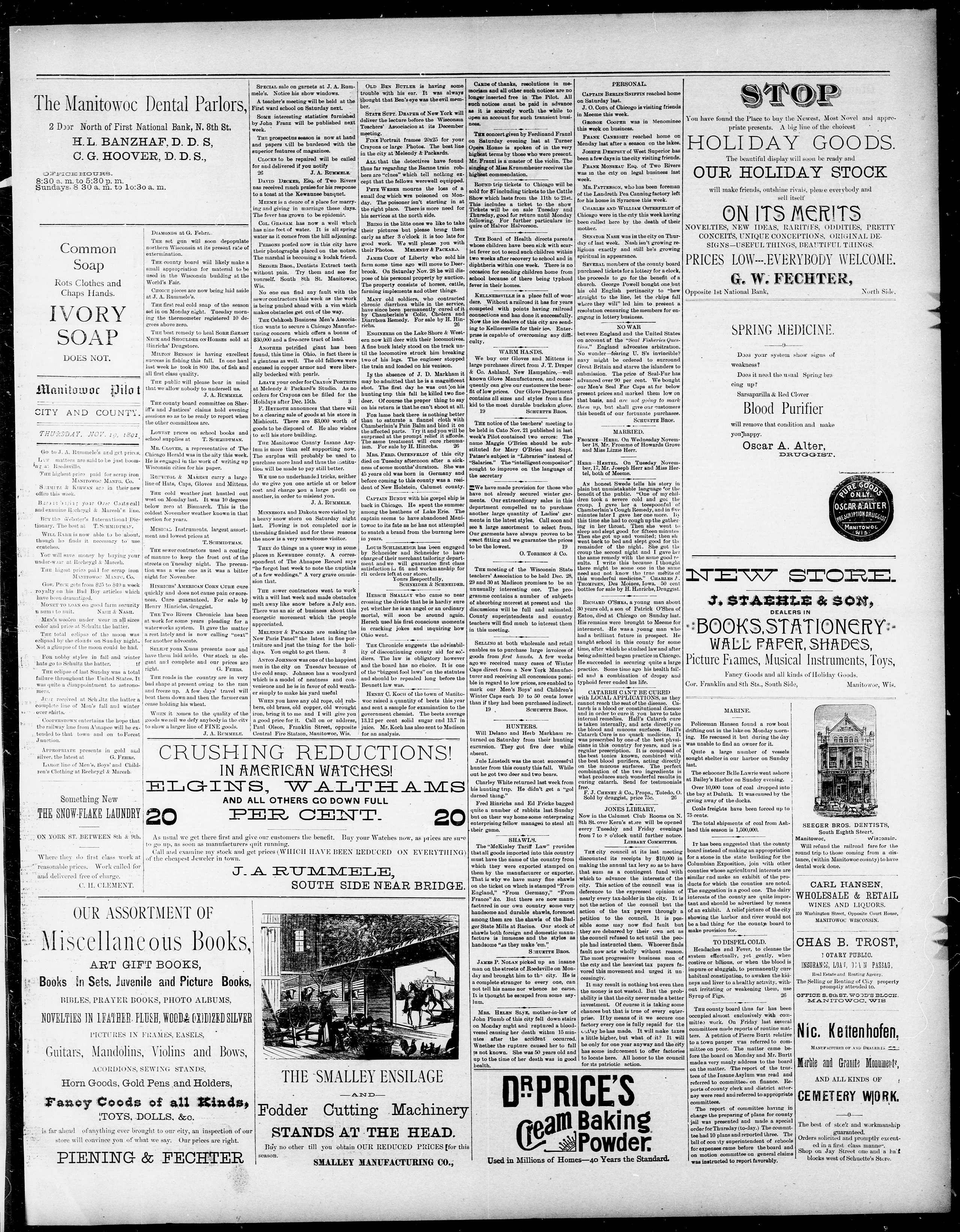 Image 3 of The Manitowoc pilot (Manitowoc, Wis.), November 19, 1891
