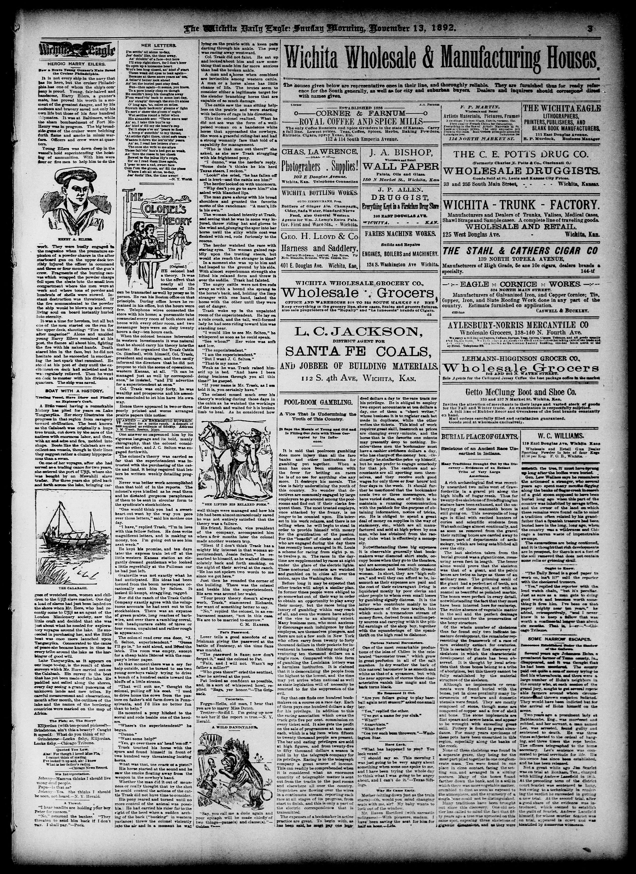 Image 3 of The Wichita daily eagle (Wichita, Kan.), November 13, 1892