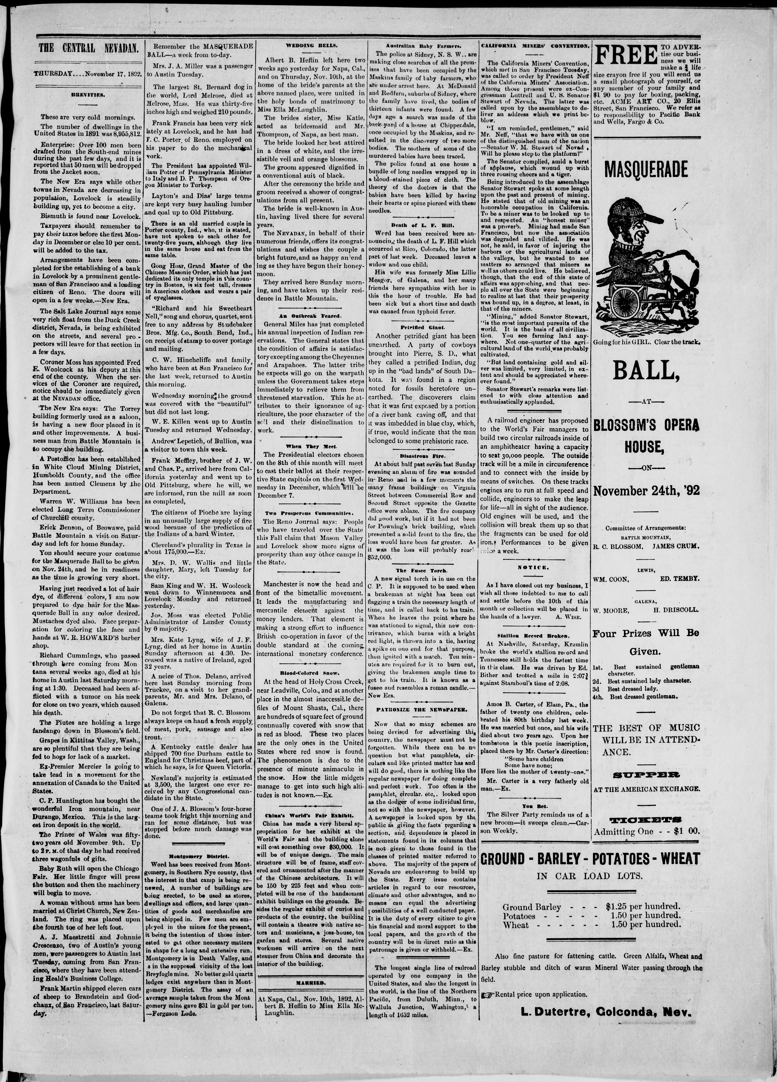 Image 3 of The central Nevadan (Battle Mountain, Nev.), November 17, 1892