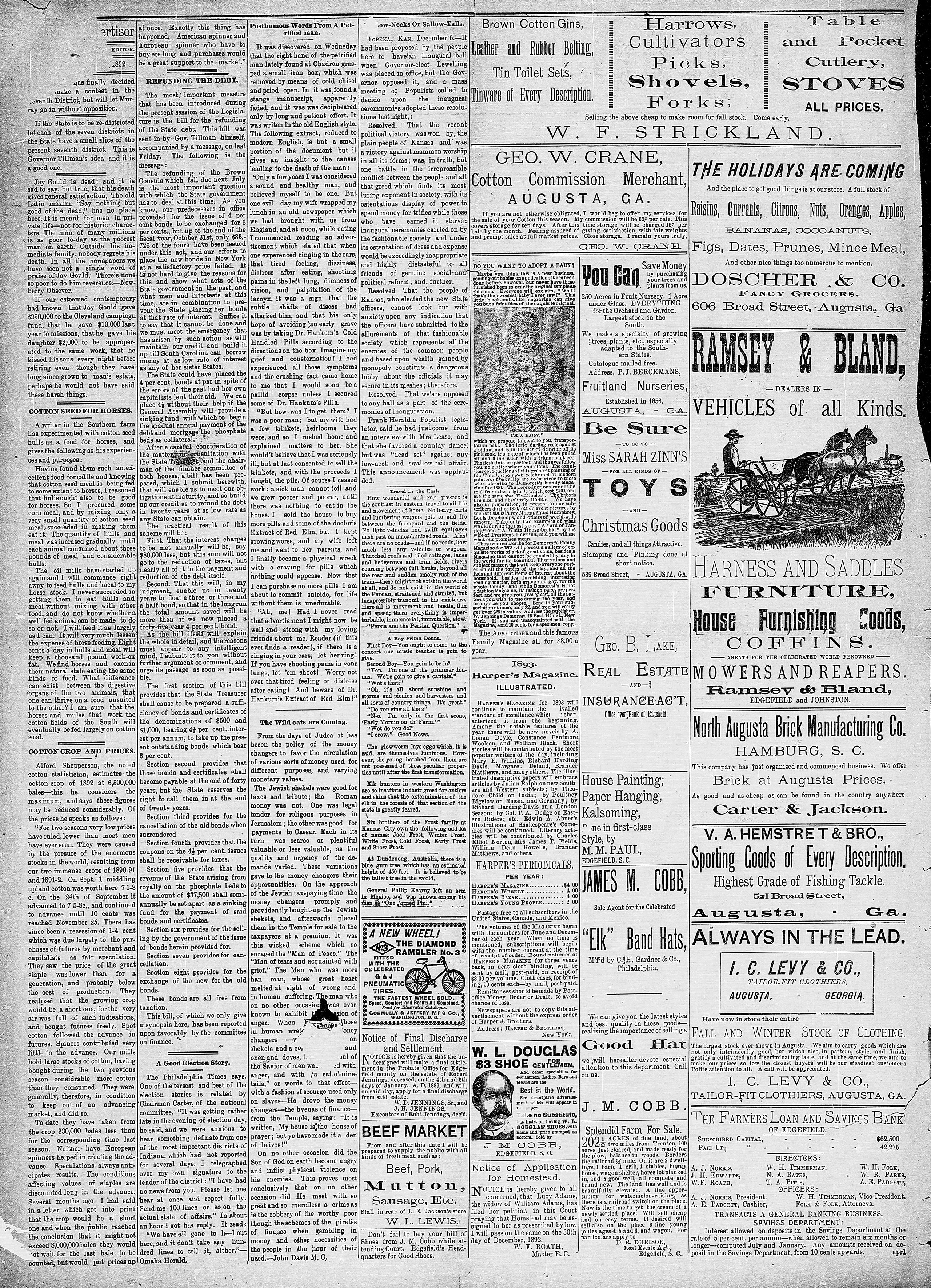 Image 2 of Edgefield advertiser (Edgefield, S.C.), December 15, 1892