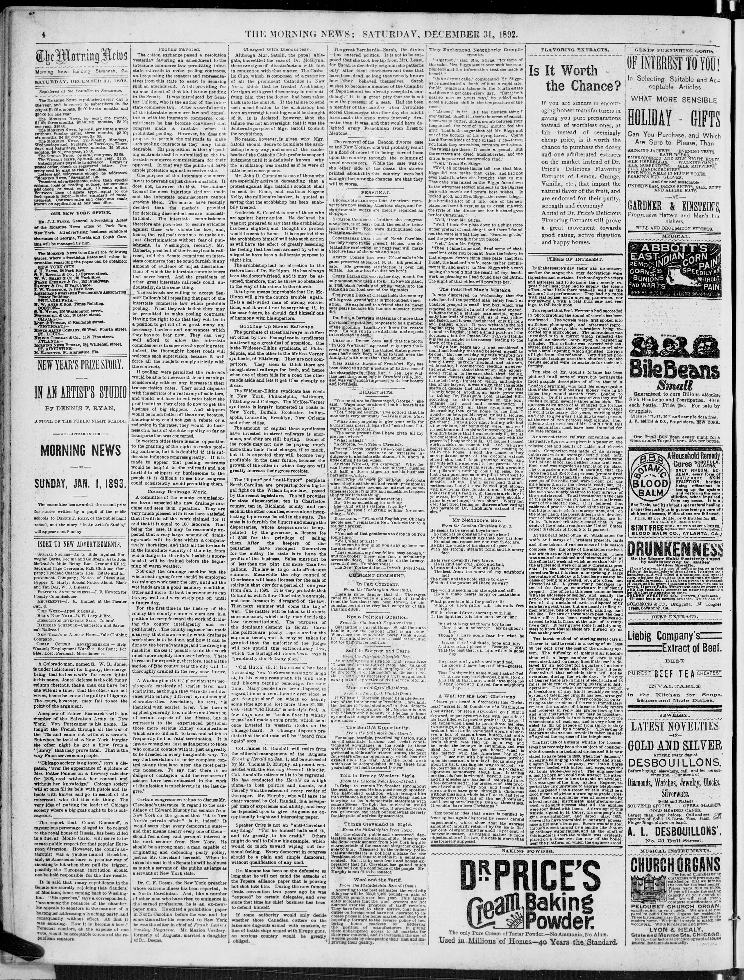 Image 4 of The morning news (Savannah, Ga.), December 31, 1892