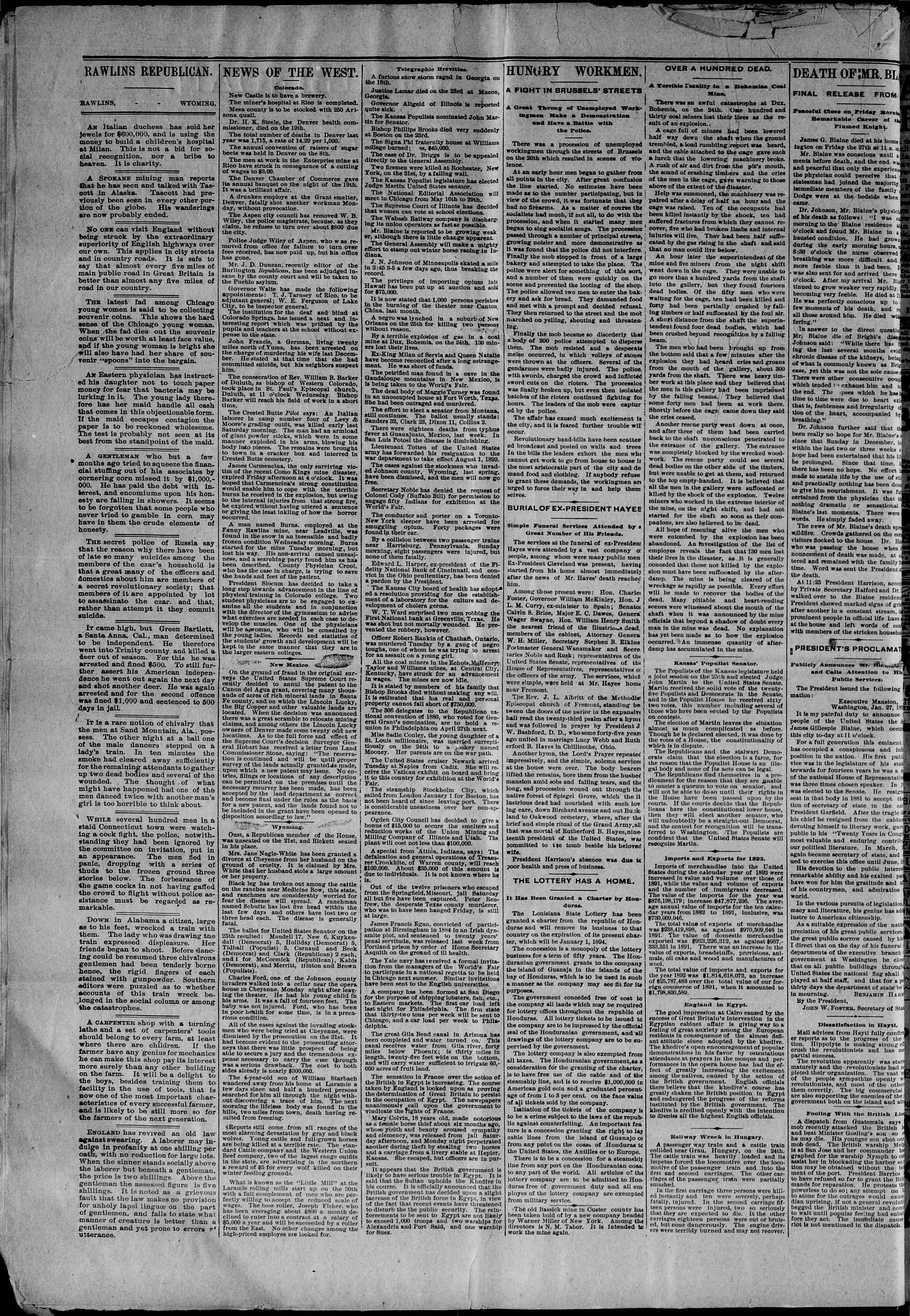 Image 2 of The Rawlins Republican (Rawlins, Carbon County, Wyo.), February 2, 1893