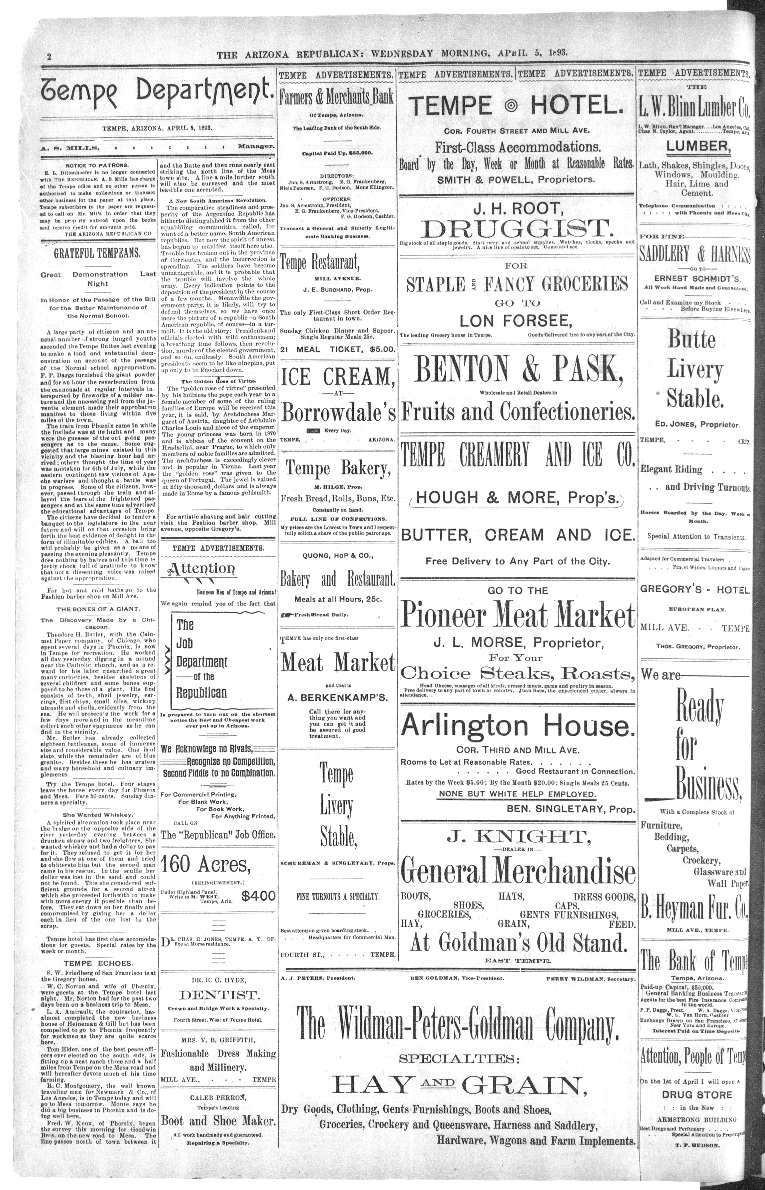 Image 2 of Arizona republican (Phoenix, Ariz.), April 5, 1893