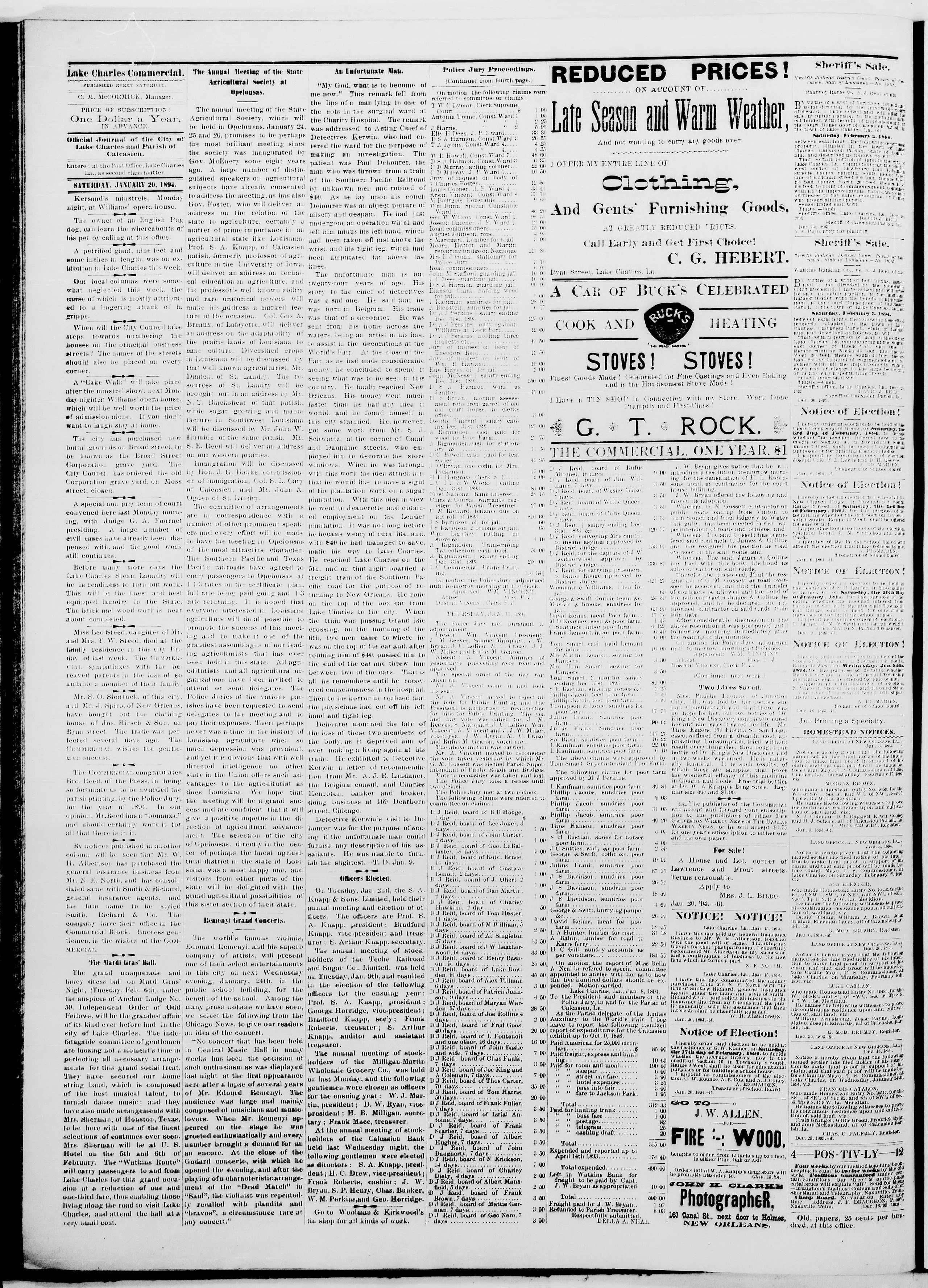 Image 2 of Lake Charles commercial (Lake Charles, Calcasieu Parish, La.), January 20, 1894