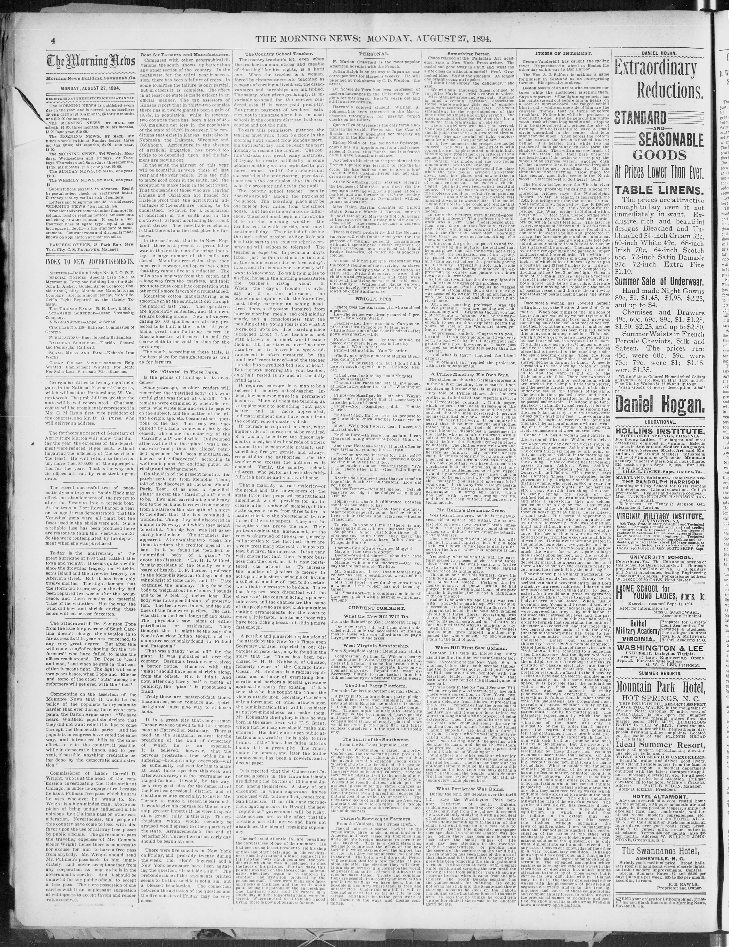 Image 4 of The morning news (Savannah, Ga.), August 27, 1894