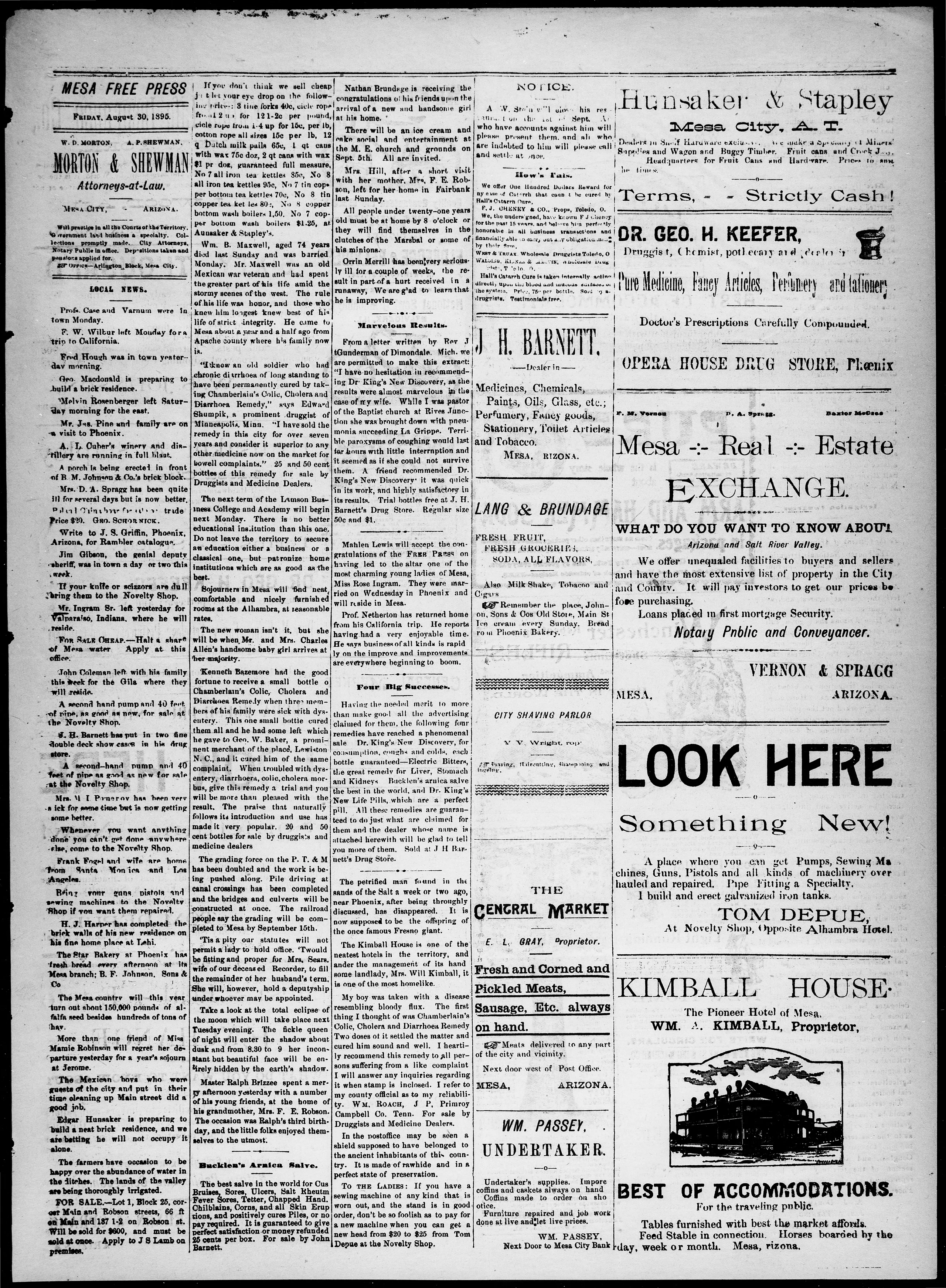 Image 3 of Mesa free press (Mesa, Ariz.), August 30, 1895