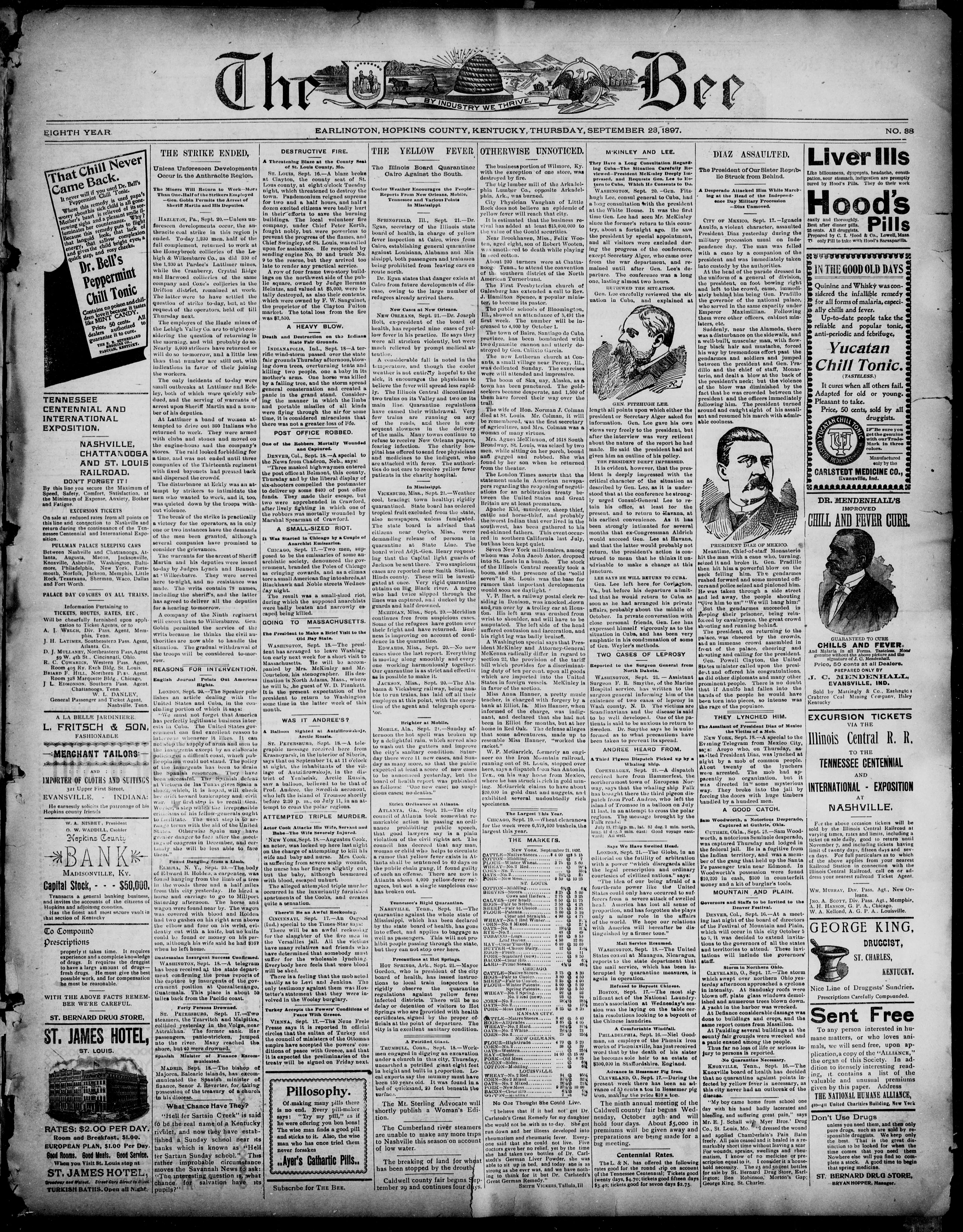 Image 1 of The bee (Earlington, Ky.), September 23, 1897