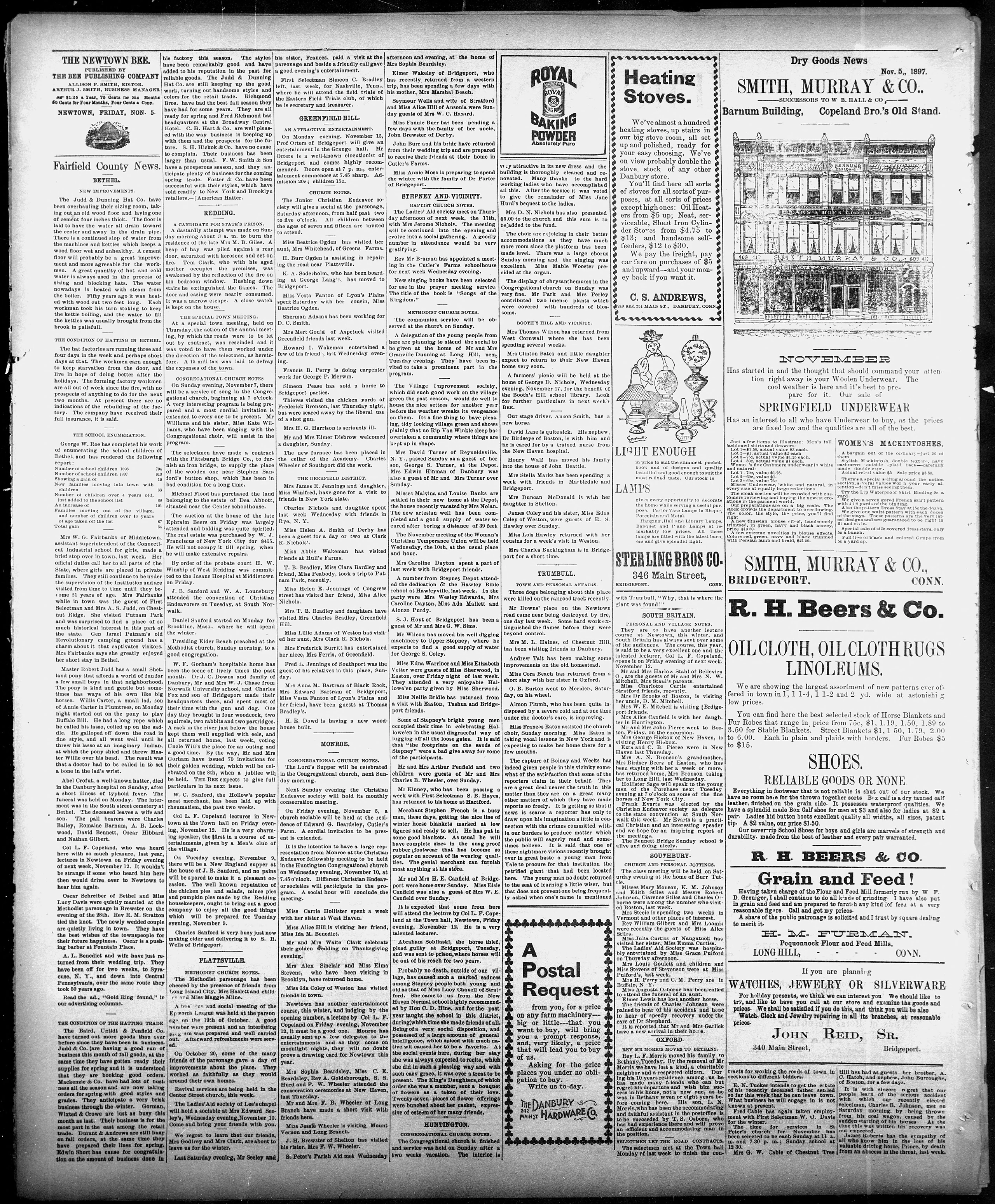 Image 2 of The Newtown bee (Newtown, Conn.), November 5, 1897