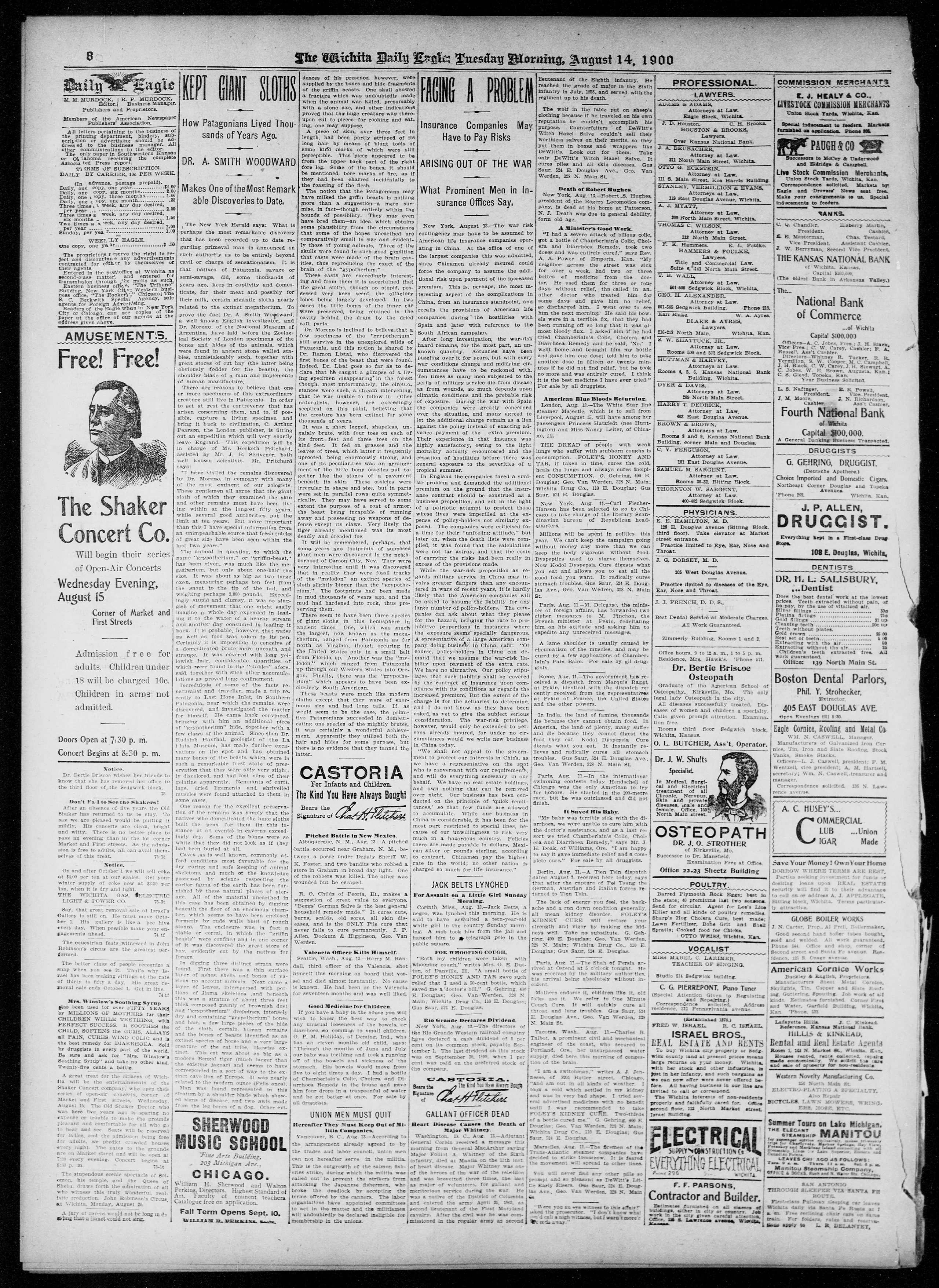 Image 8 of The Wichita daily eagle (Wichita, Kan.), August 14, 1900