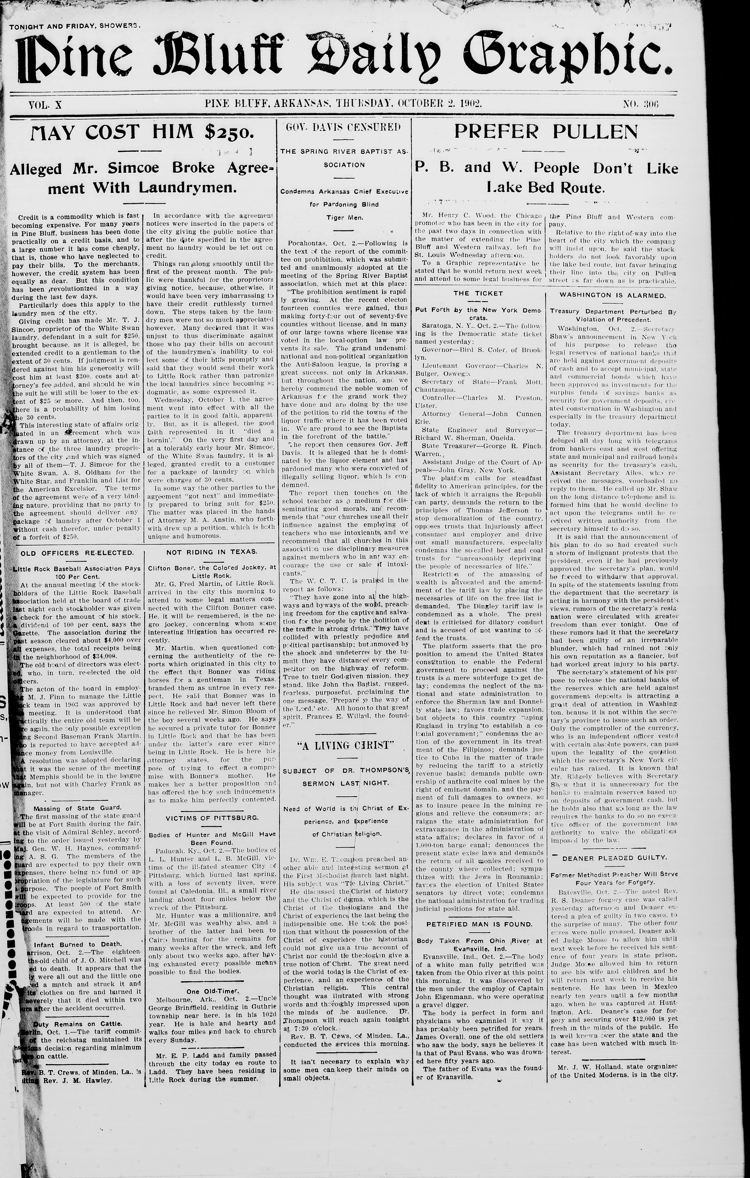 Image 1 of Pine Bluff daily graphic (Pine Bluff, Ark.), October 2, 1902
