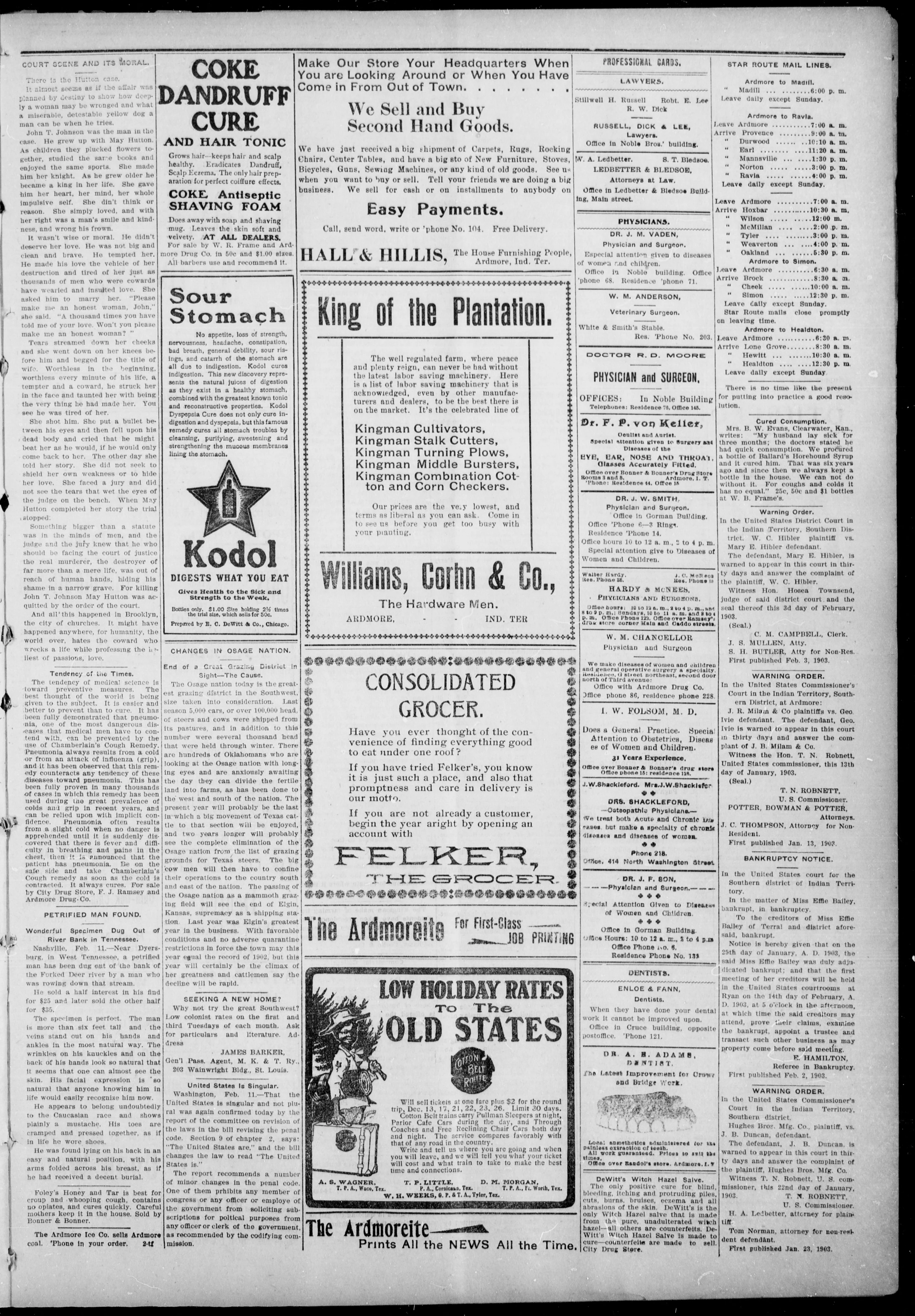 Image 7 of The Daily Ardmoreite (Ardmore, Okla.), February 12, 1903