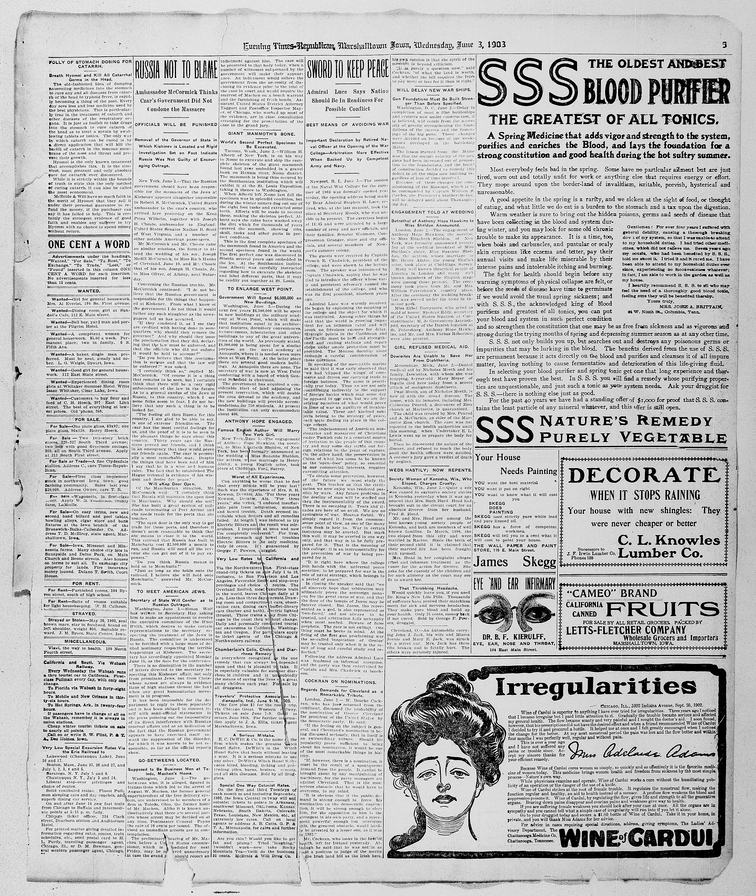 Image 5 of Evening times-Republican (Marshalltown, Iowa), June 3, 1903
