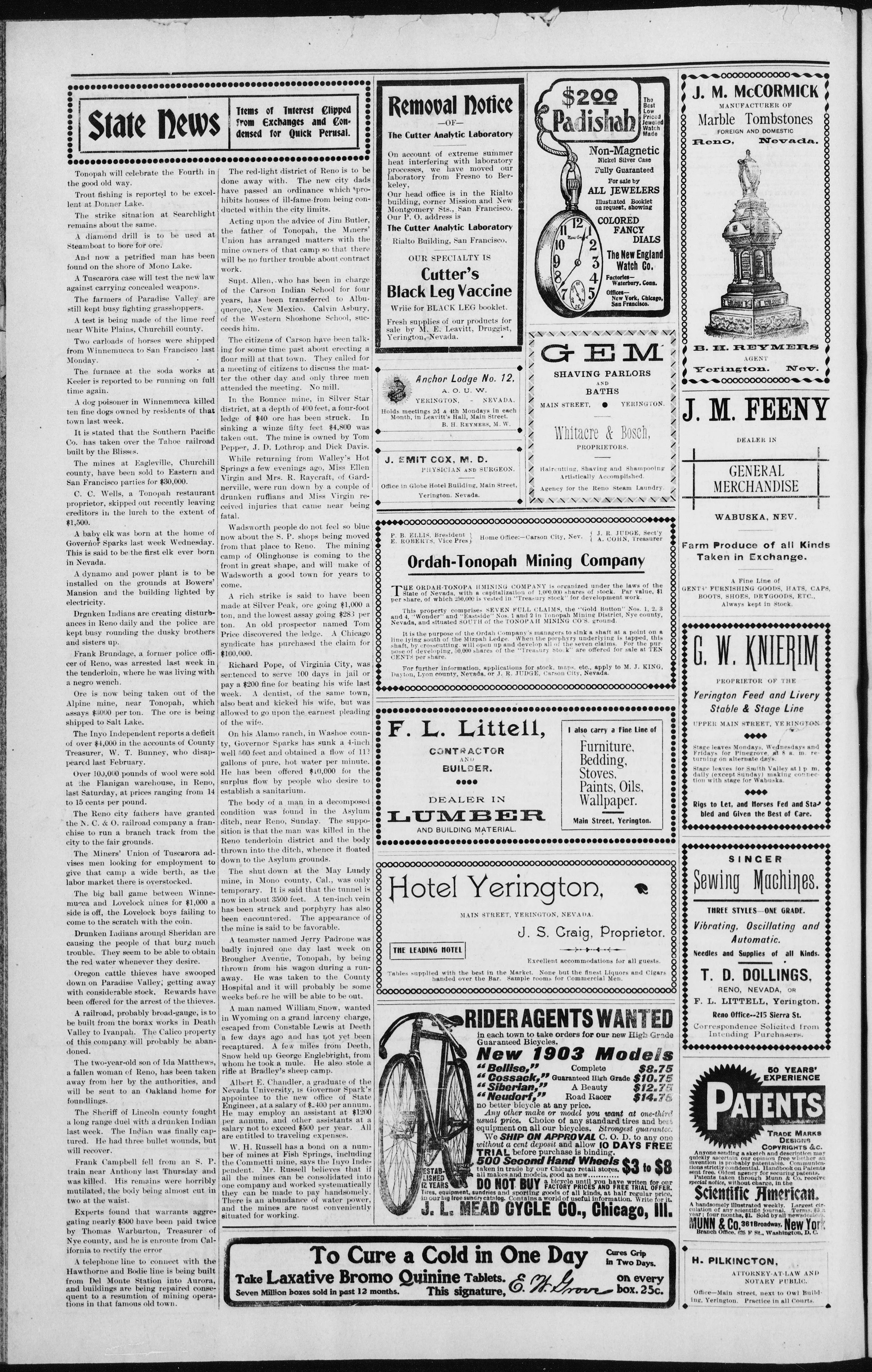 Image 4 of Lyon County times (Silver City, Nev.), June 27, 1903