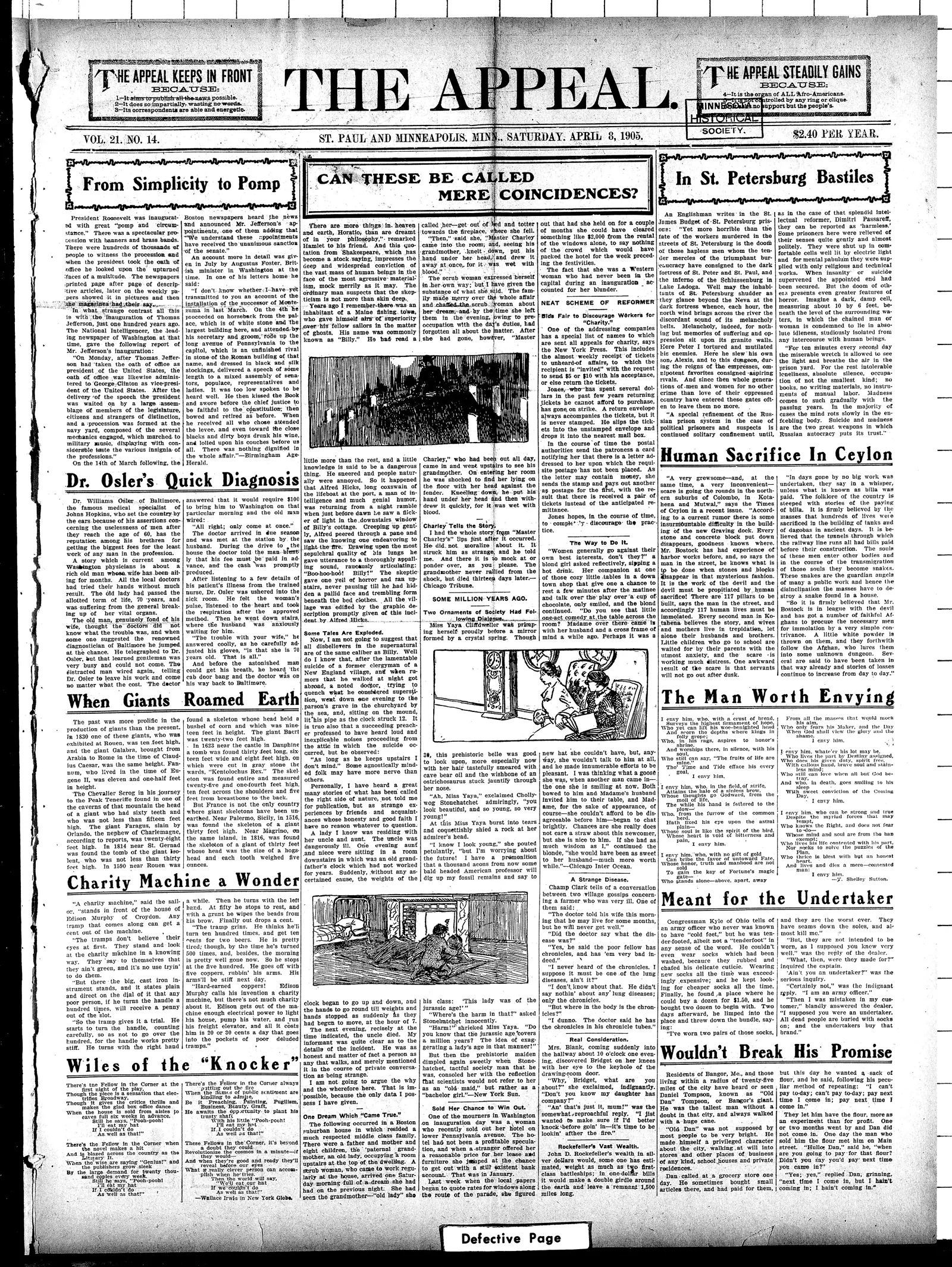 Image 1 of The Appeal (Saint Paul, Minn. ; Minneapolis, Minn. ; Chicago, Ill.), April 8, 1905