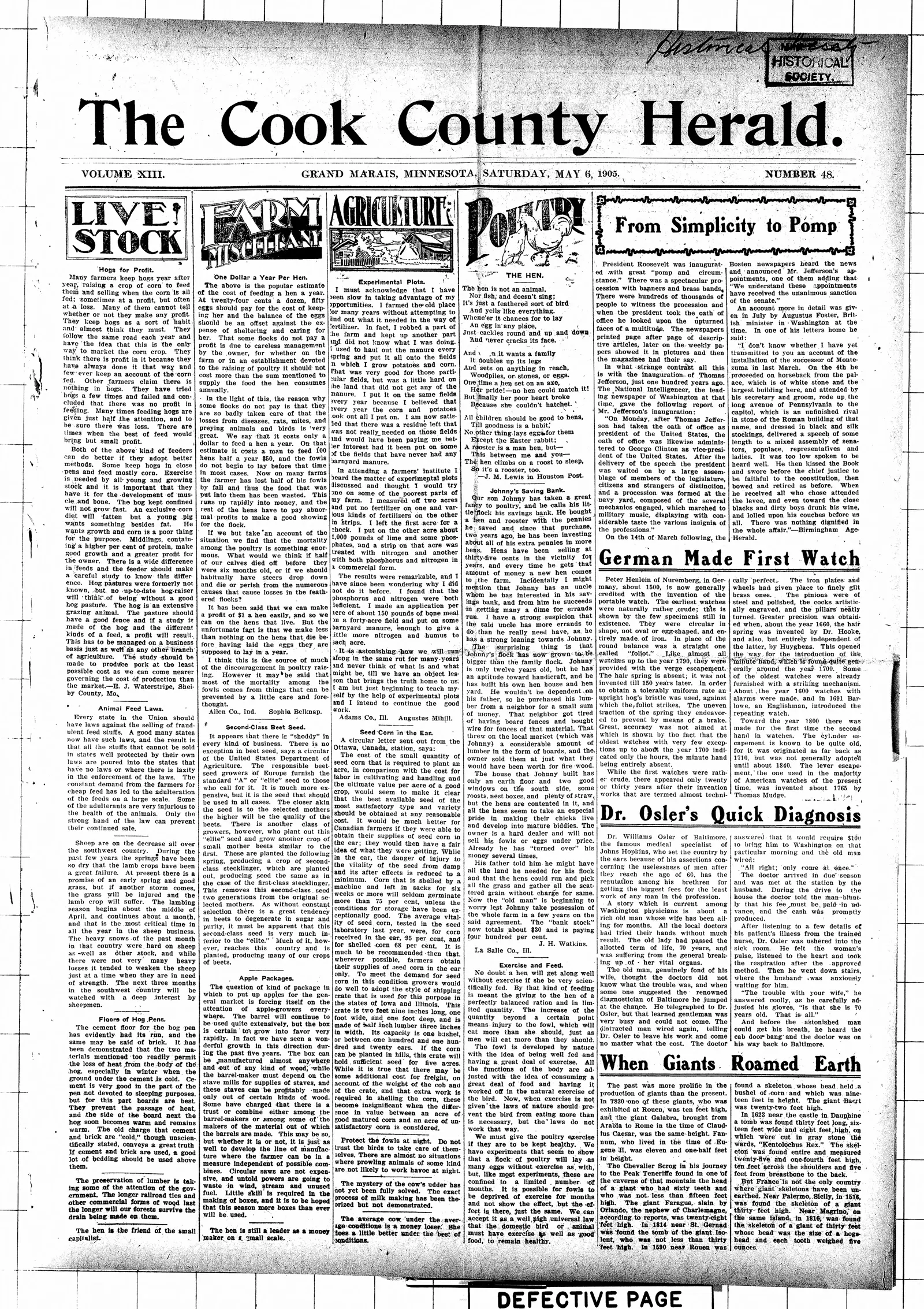 Image 1 of The Cook County herald (Grand Marais, Minn.), May 6, 1905