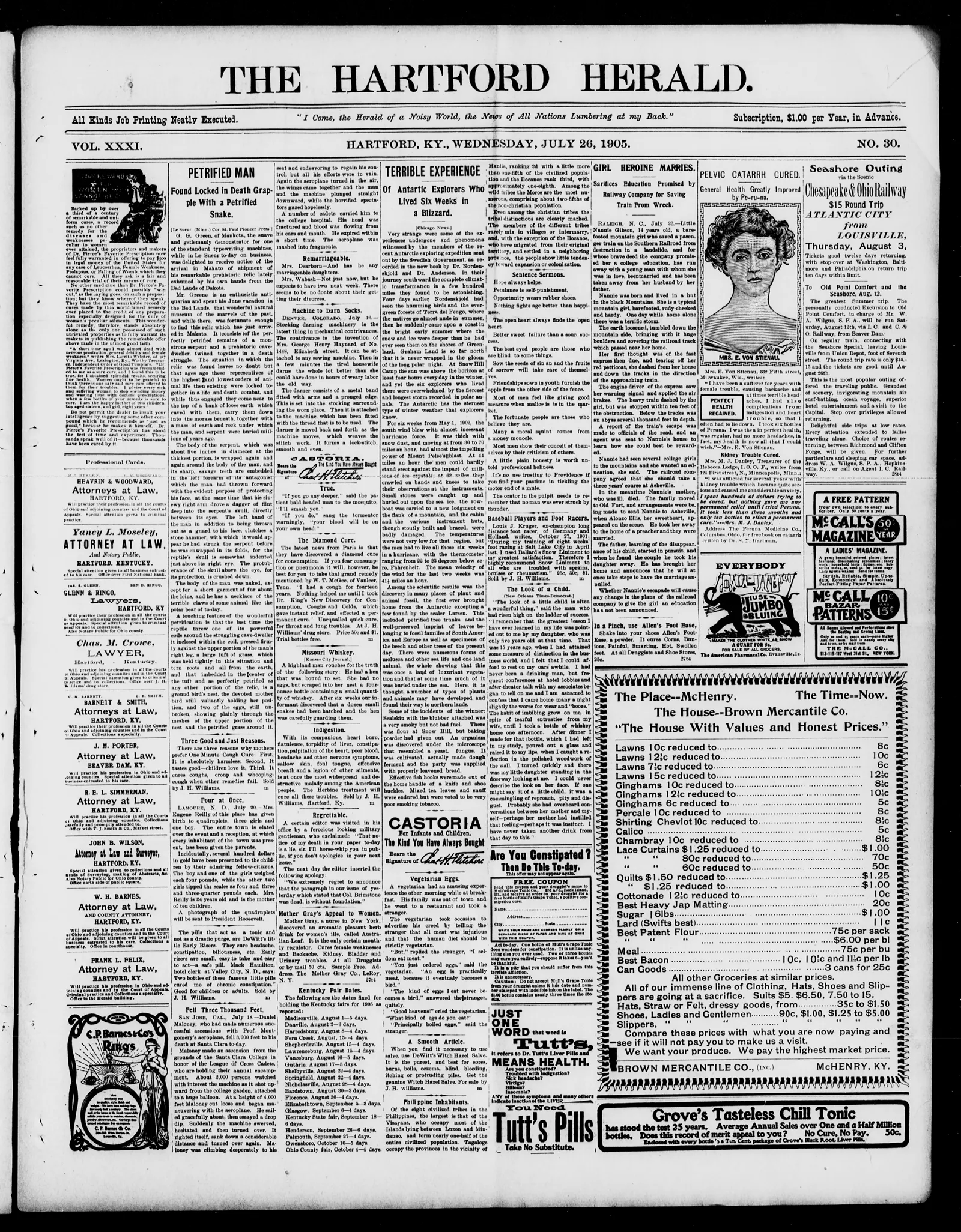 Image 1 of The Hartford herald (Hartford, Ky.), July 26, 1905