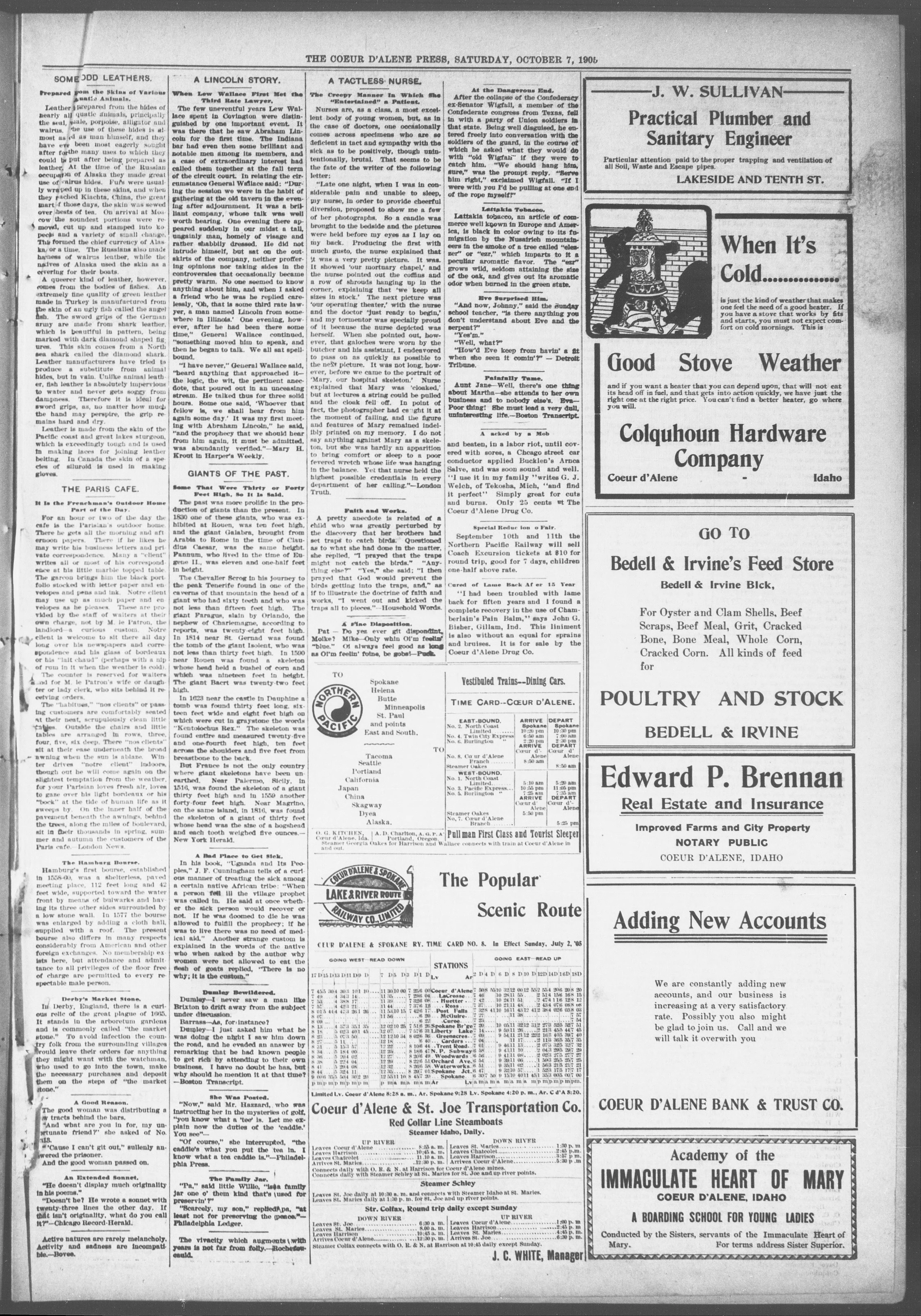 Image 3 of The Coeur d'Alene press (Coeur d'Alene, Idaho), October 7, 1905