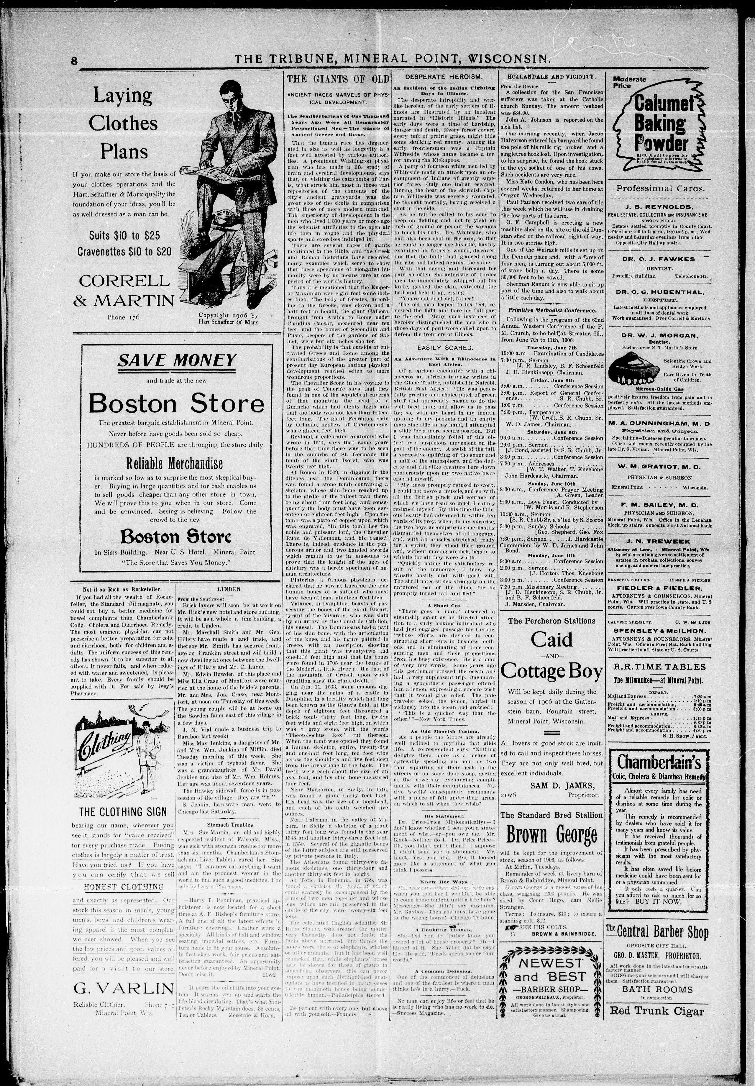 Image 8 of Mineral Point tribune (Mineral Point, Wis.), May 31, 1906