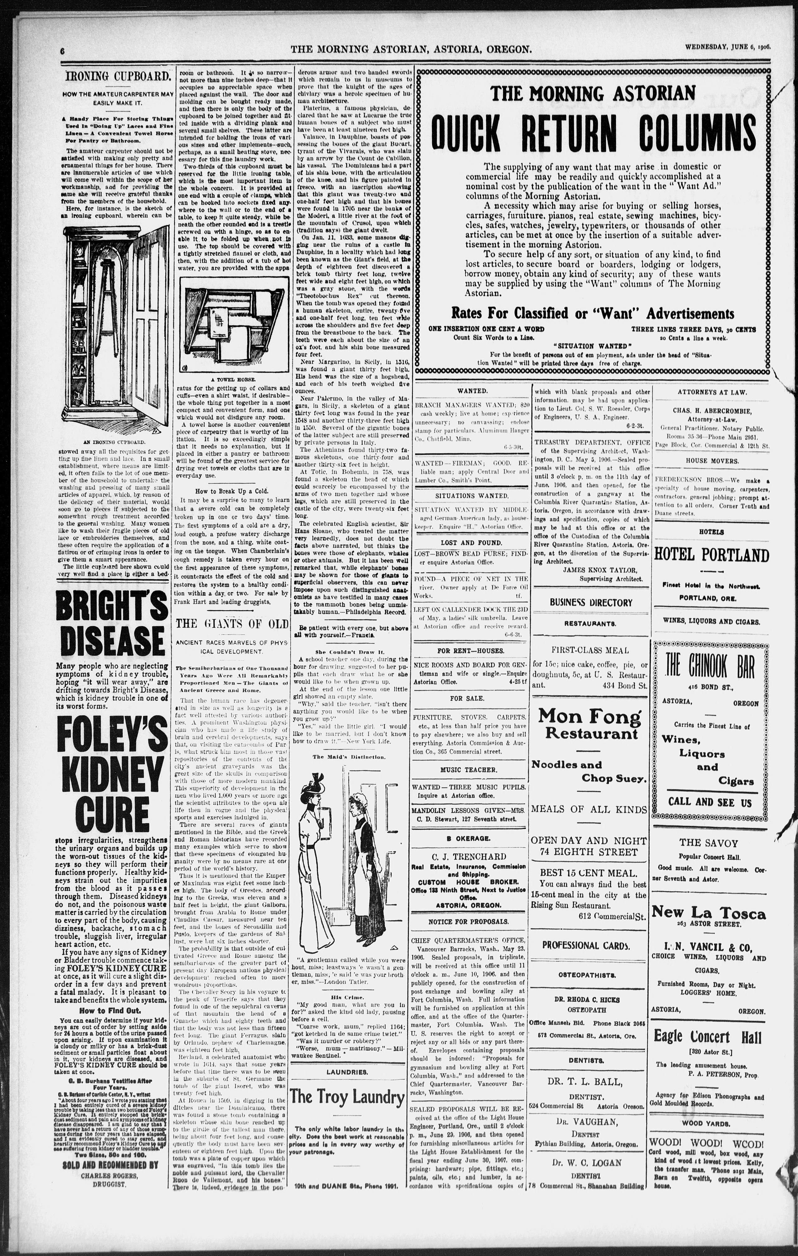 Image 6 of The morning Astorian (Astoria, Oregon), June 6, 1906
