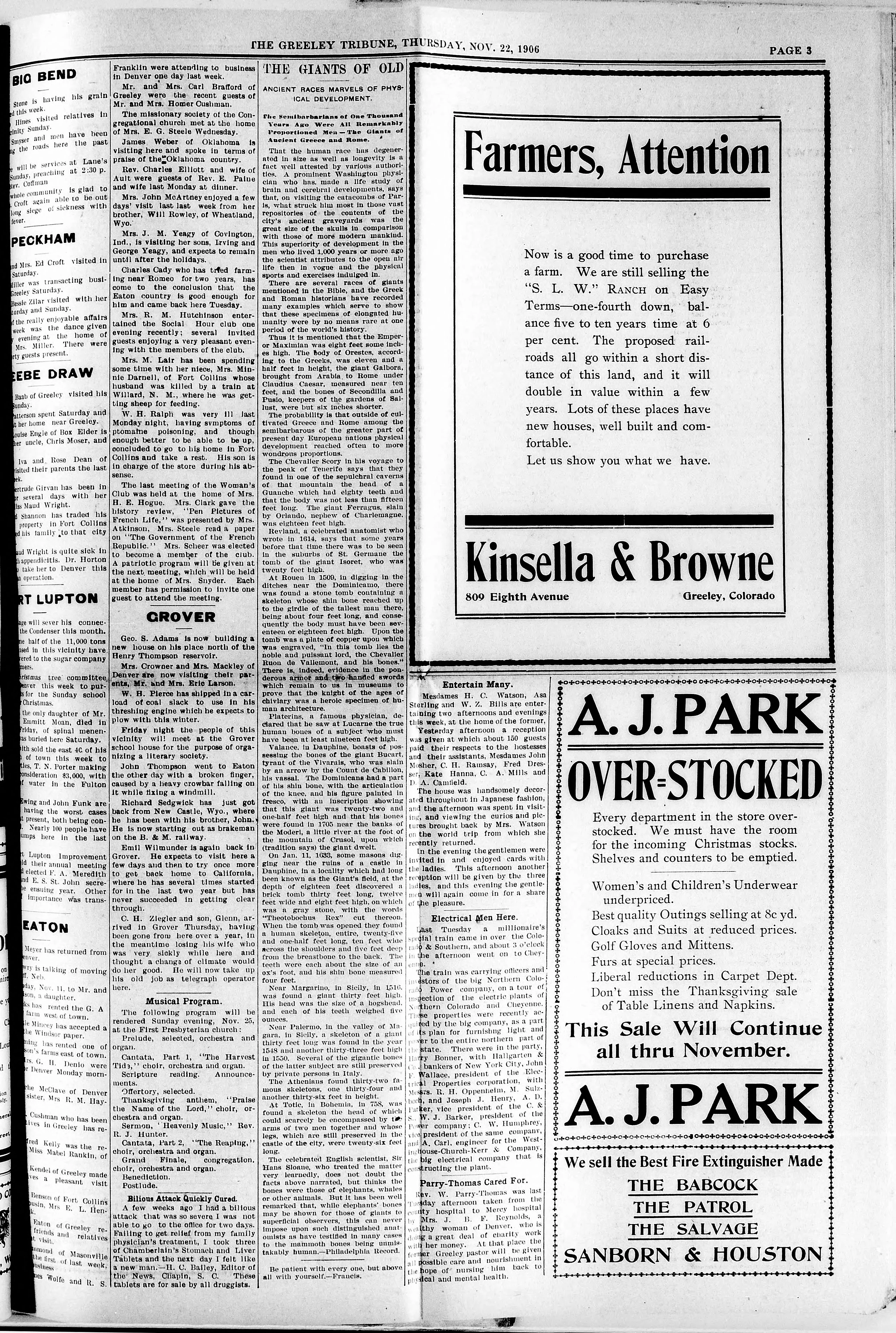 Image 3 of The Greeley tribune (Greeley, Colo.), November 22, 1906